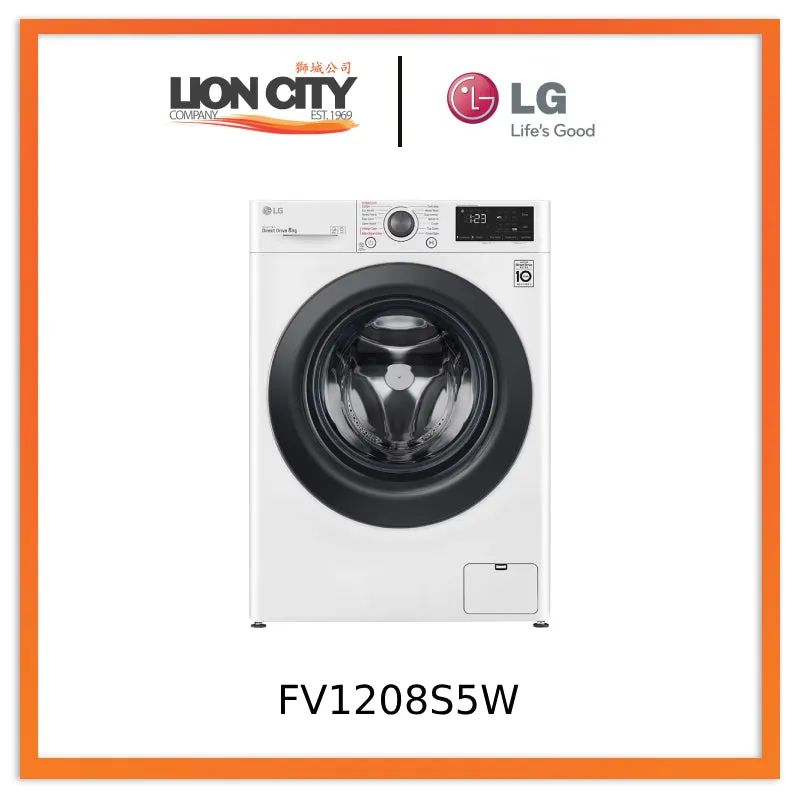 LG FV1208S5W 8kg, AI DD Front Load Washing Machine