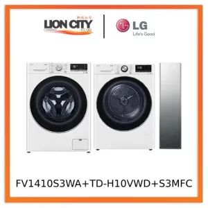 LG FV1410S3WA 10kg Front Load Washer   TD-H10VWD 10kg Dual Inverter Heat Pump dryer   LG S3MFC Styler