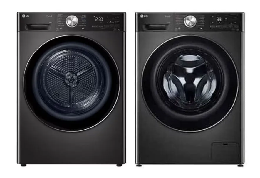 LG FV1411S2B 11KG, Front Load Washer, Black   LG TD-H10VBD 10KG Dual Inverter Heat Pump dryer (Black)