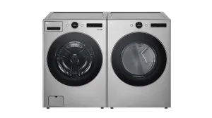 LG Graphite Steel Front Load Washer with AI DD (5.2 cu. Ft) & Ultra Large Capacity Smart Front Load Dryer with Built-In Intelligence & TurboSteam (7.4 cu. ft) - WM5500HVA/DLEX5500V