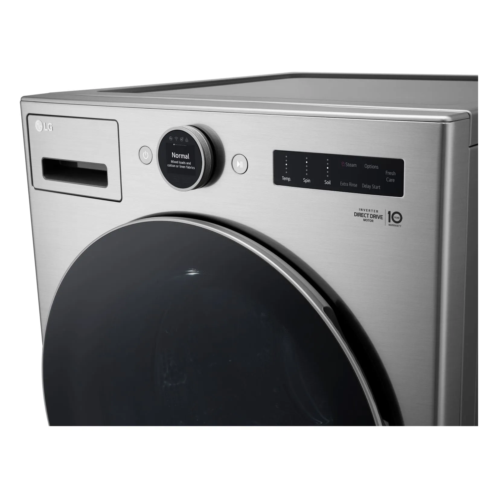LG Graphite Steel Front Load Washer with AI DD (5.2 cu. Ft) & Ultra Large Capacity Smart Front Load Dryer with Built-In Intelligence & TurboSteam (7.4 cu. ft) - WM5500HVA/DLEX5500V