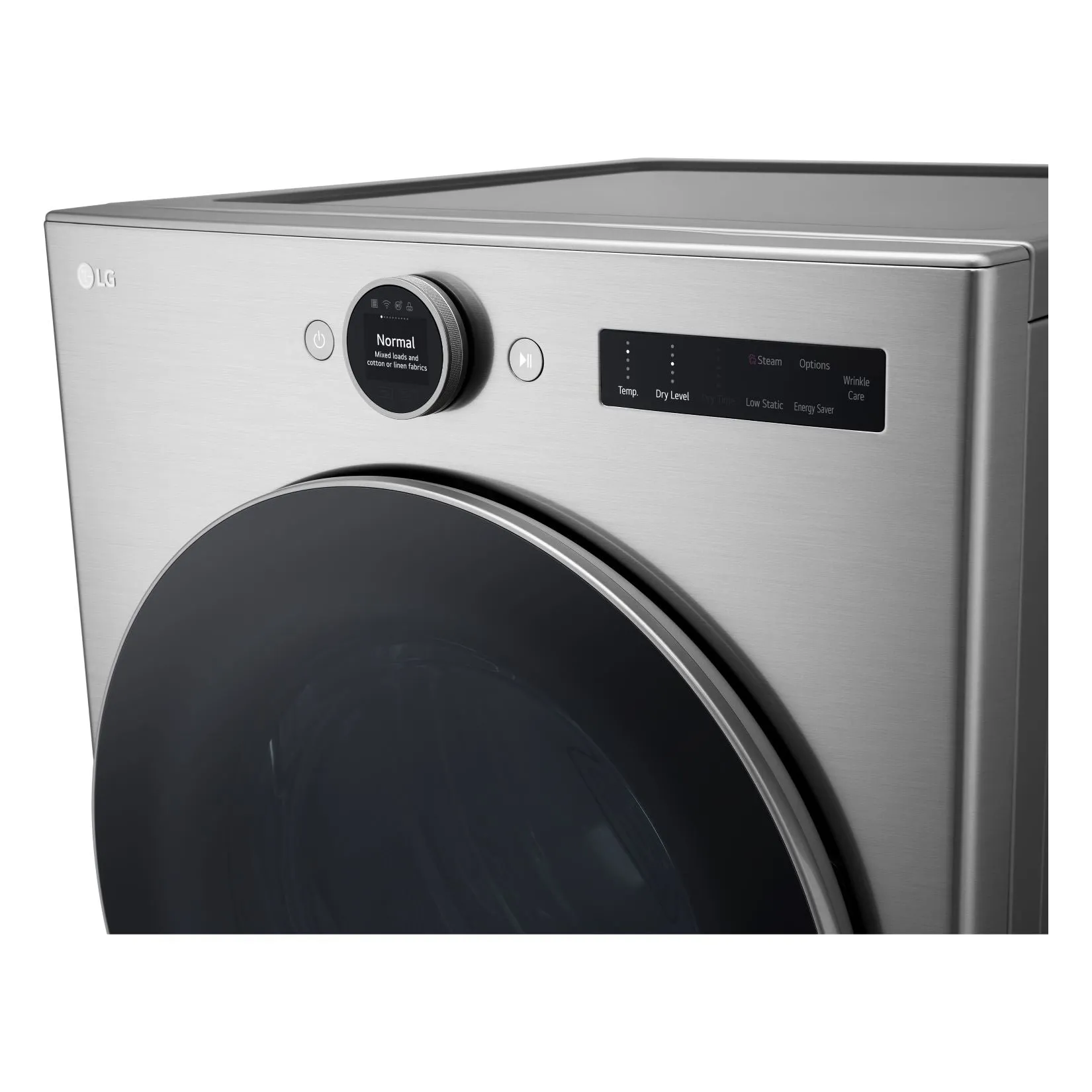 LG Graphite Steel Front Load Washer with AI DD (5.2 cu. Ft) & Ultra Large Capacity Smart Front Load Dryer with Built-In Intelligence & TurboSteam (7.4 cu. ft) - WM5500HVA/DLEX5500V