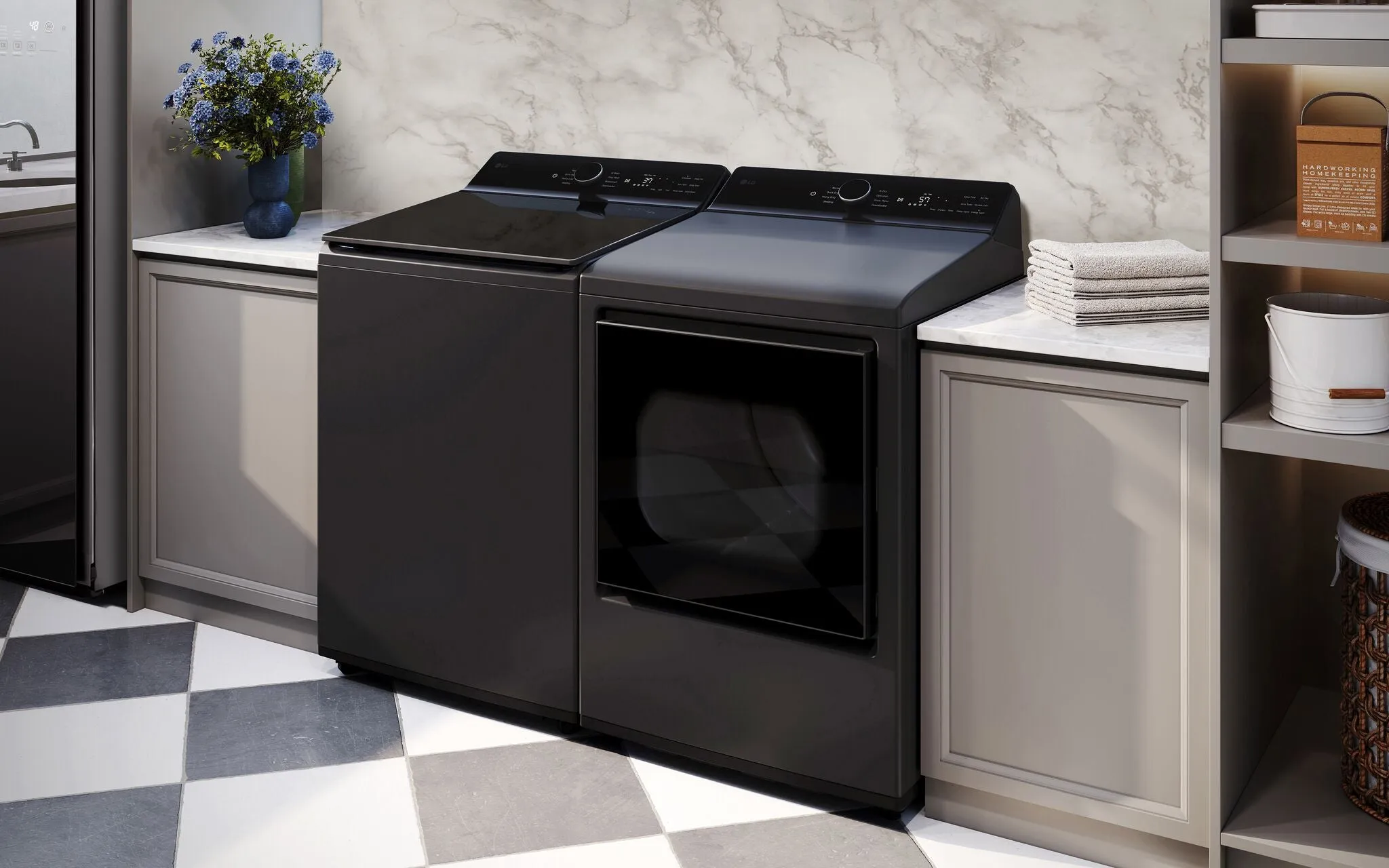 LG Matte Black Top Load Washer with 4-Way Agitator (6.1 cu. ft.) - WT8405CB