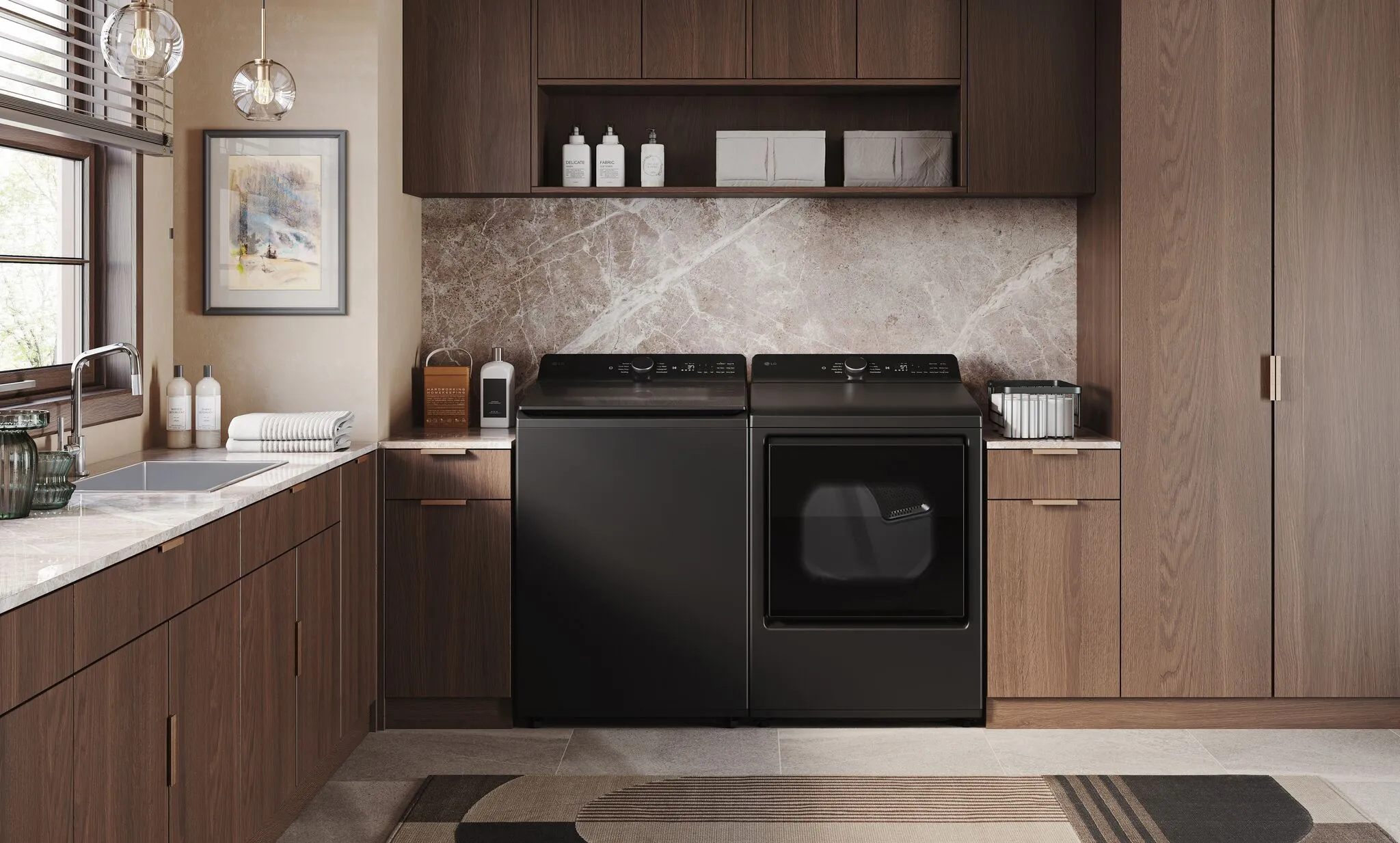 LG Matte Black Top Load Washer with 4-Way Agitator (6.1 cu. ft.) - WT8405CB