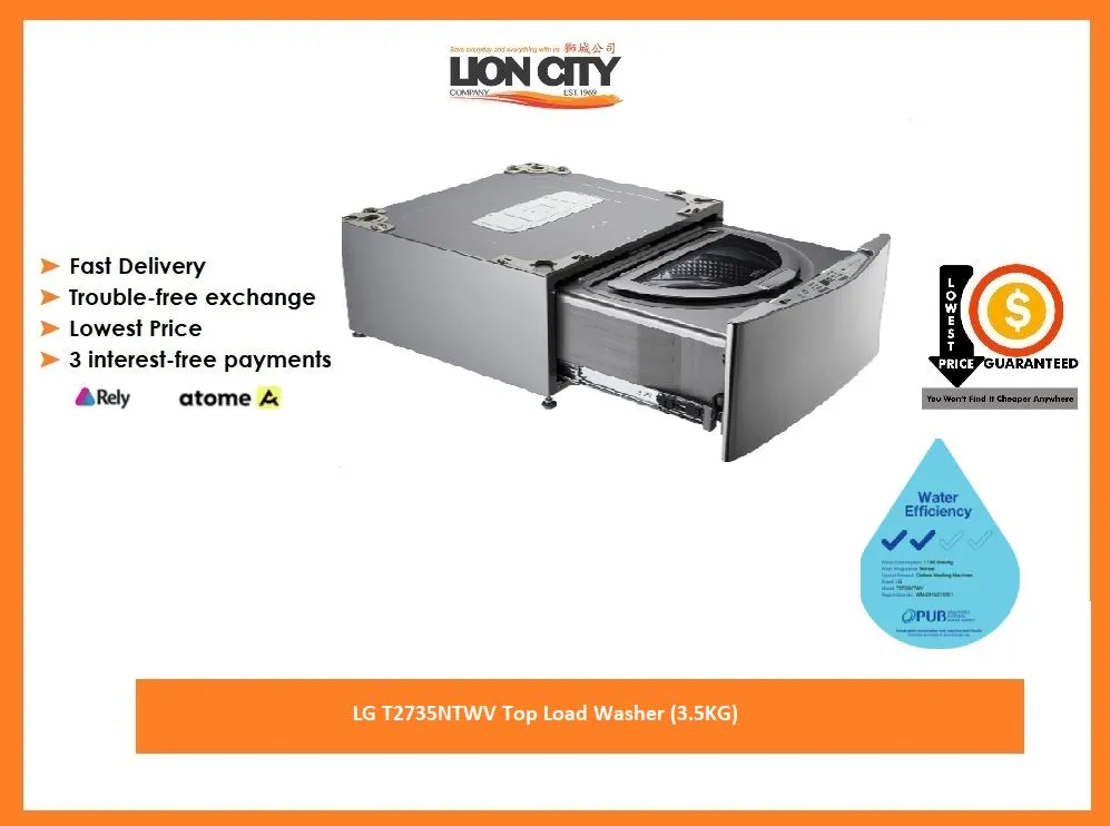 LG T2735NTWV Top Load Washer (3.5KG)