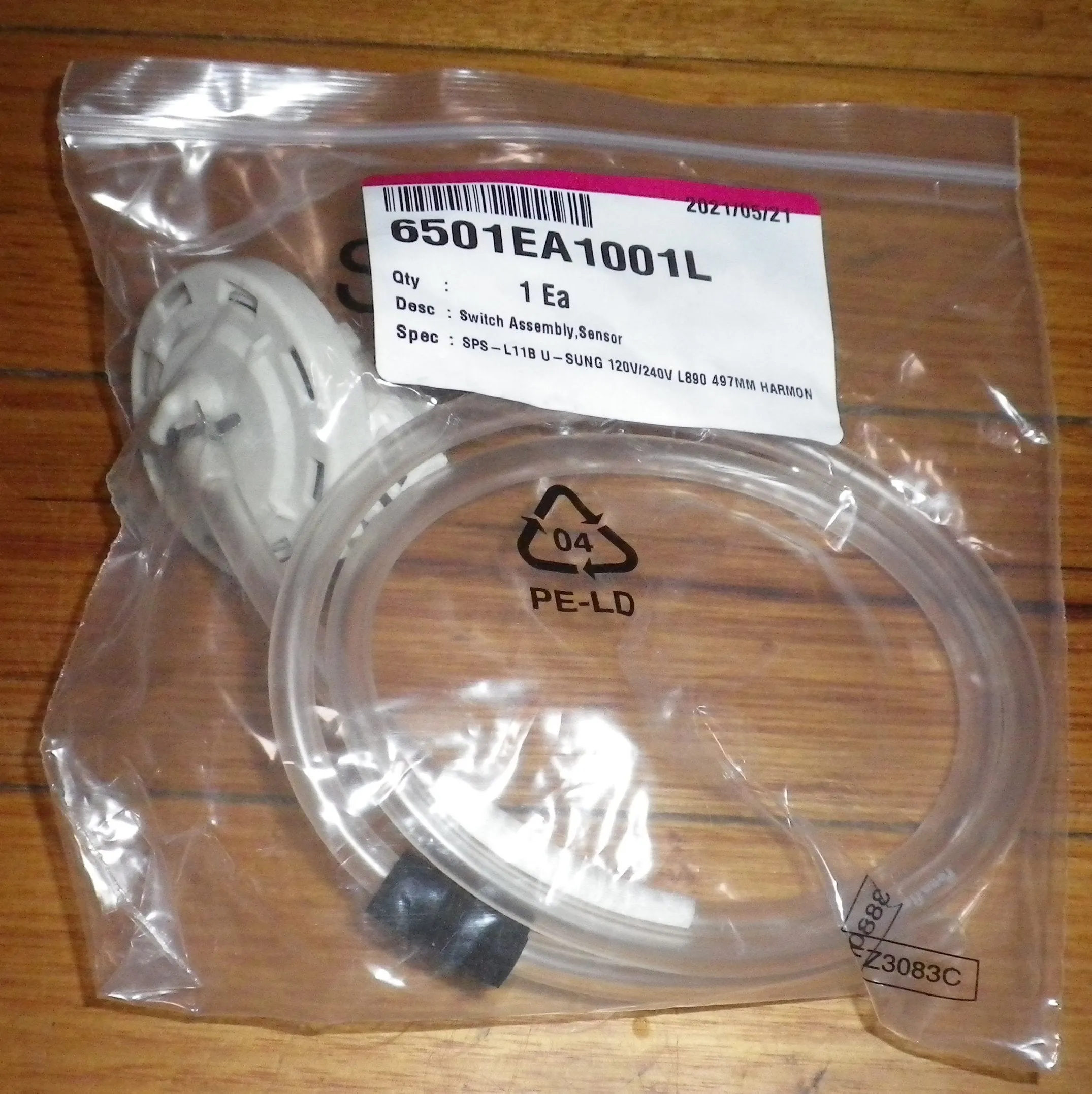 LG Top Loader Washing Machine Pressure Switch - Part # 6501EA1001L
