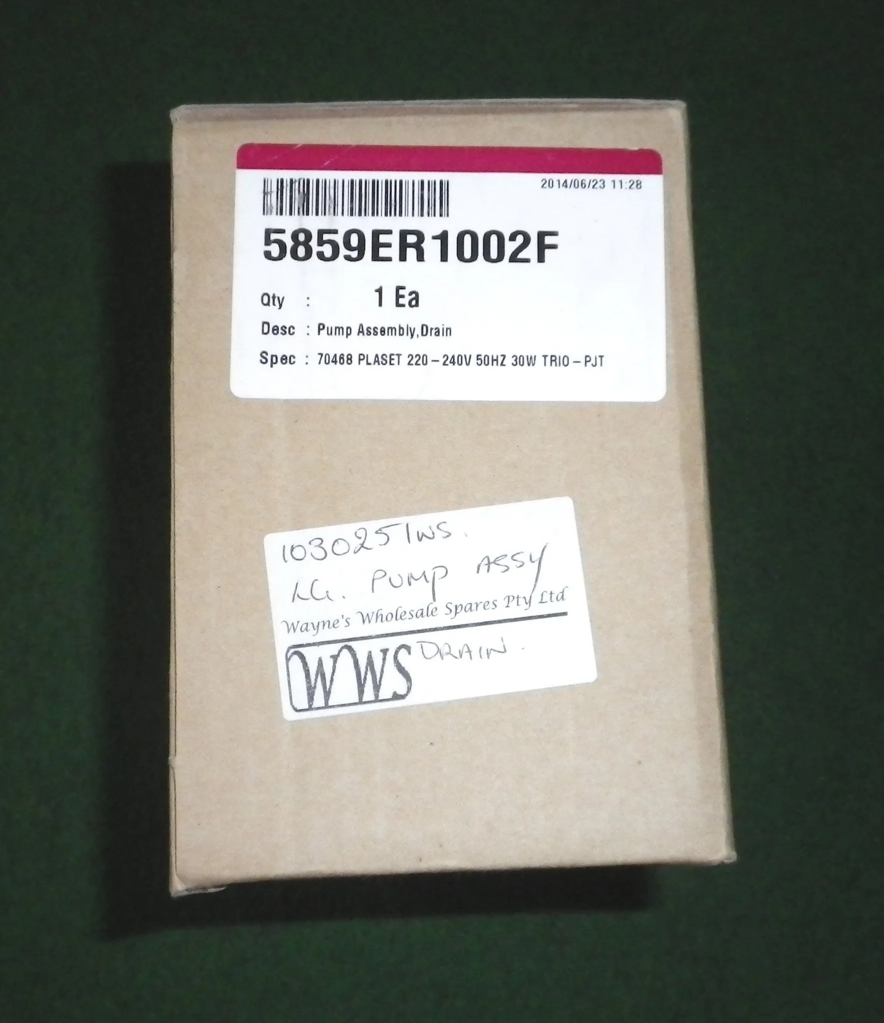 LG WD-1285RD Complete Dual Magnetic Drain Pump Motor Assy - Part # 5859ER1002F