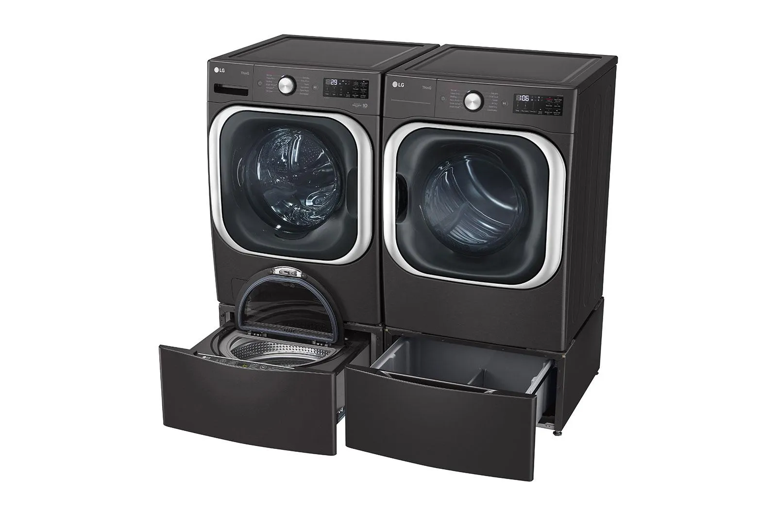 Lg WDP5B Laundry Pedestal - Black Steel