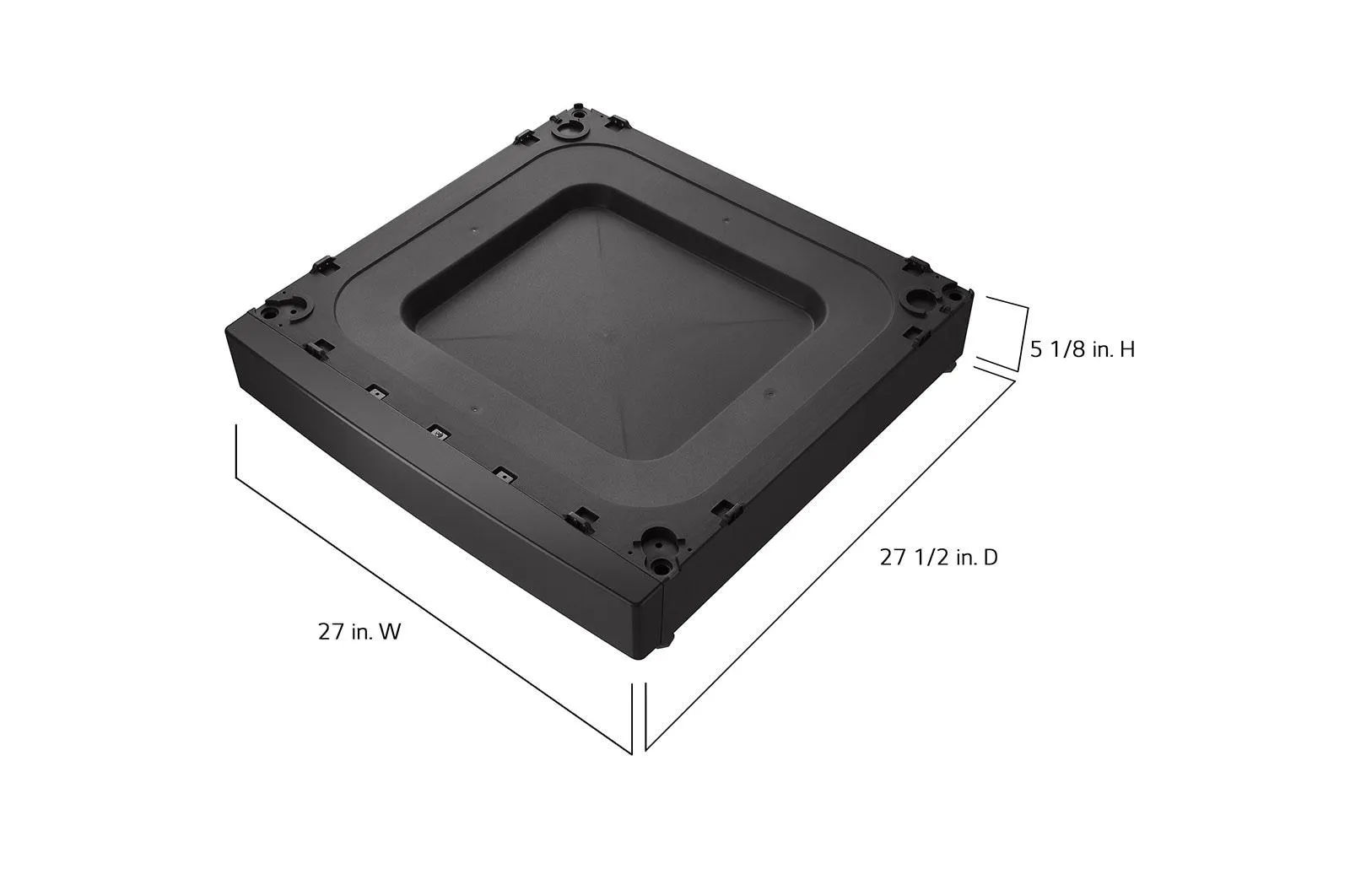 Lg WDPS2B Ada Compliant Laundry Pedestal Riser - Black Steel