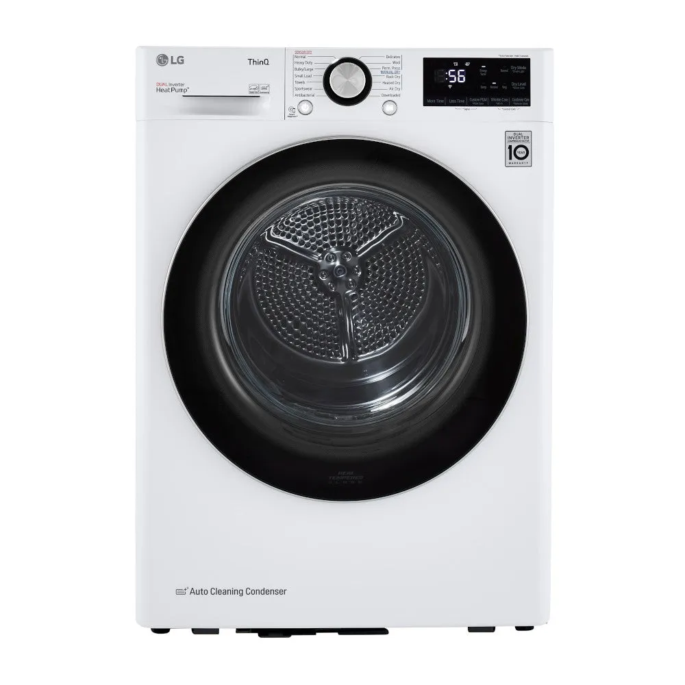 LG White Compact Front Load Dryer with Dual Inverter HeatPump Technology (4.2 Cu.Ft.) - DLHC1455W