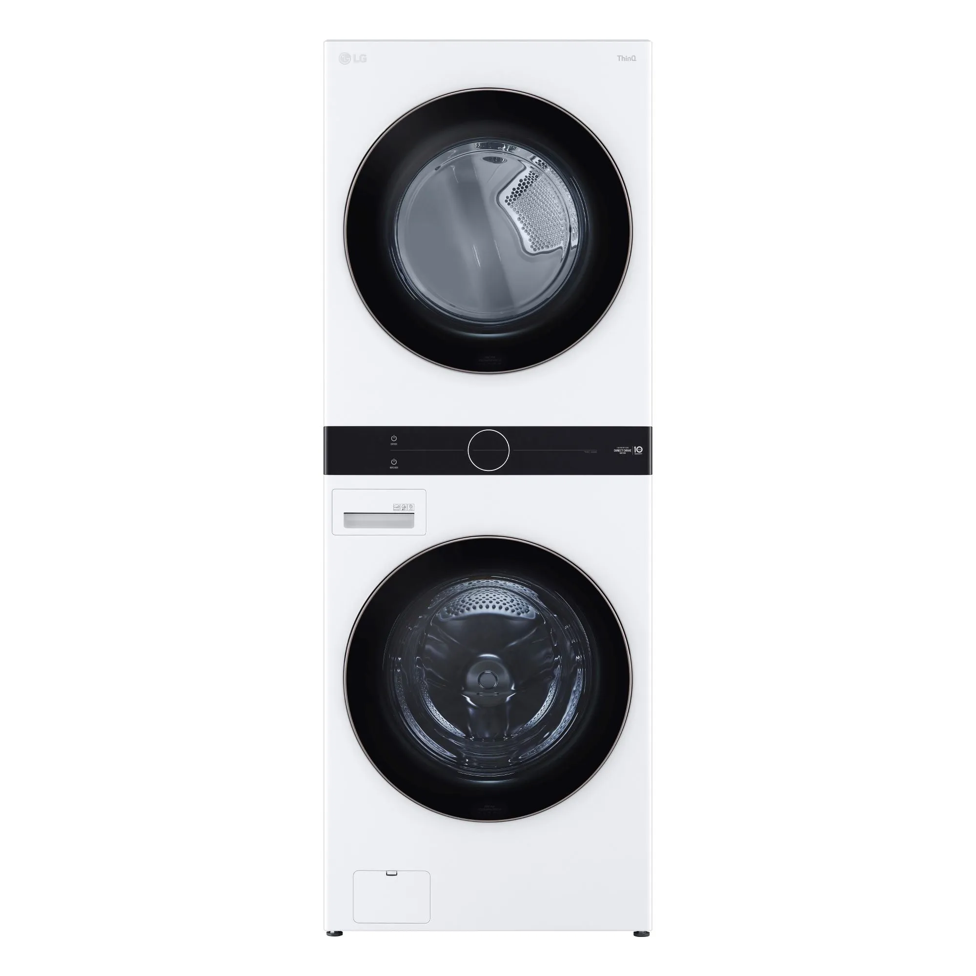 LG White Front Load LG WashTower with Centre Control 5.2 Cu.Ft. Steam Washer and 7.4 Cu. Ft. Electric Dryer - WKE100HWA