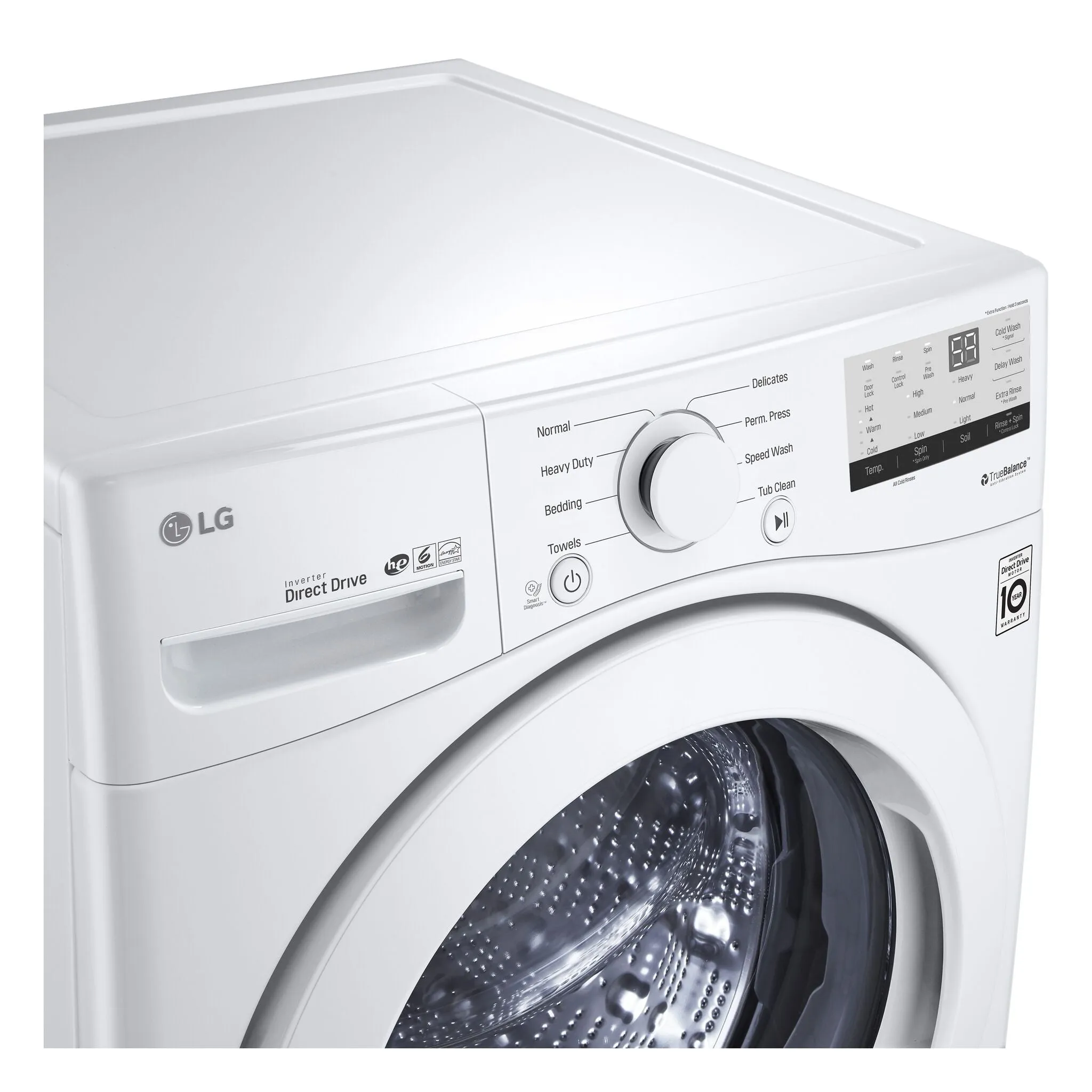 LG White Front Load Washer with 6Motion Technology (5.2 Cu.Ft) - WM3400CW