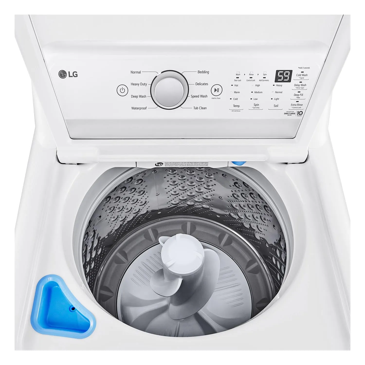 LG White Top Load Agitator Washer with 6Motion Technology (5.6 Cu. Ft) - WT7155CW