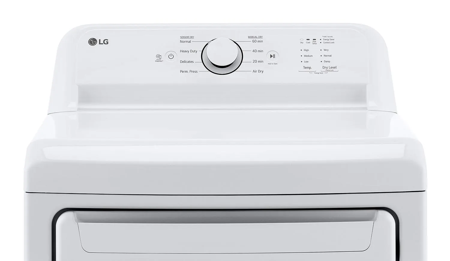 LG White Top Load Washer with Agitator and SlamProof Glass Lid (4.8 Cu. Ft) & Dryer with Sensor Dry (7.3 Cu. Ft) - WT6105CW/DLE6100W