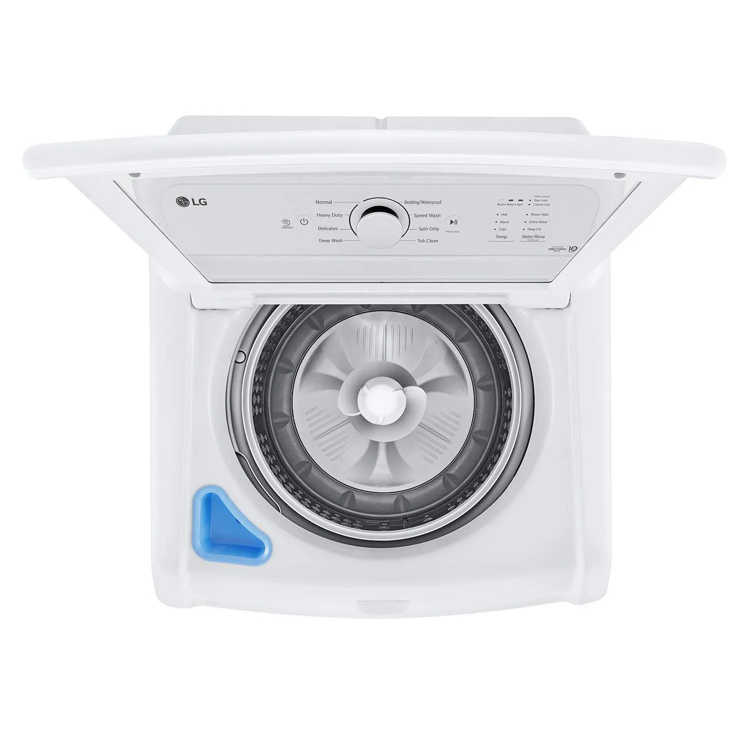 LG White Top Load Washer with Agitator and SlamProof Glass Lid (4.8 Cu. Ft) -WT6105CW