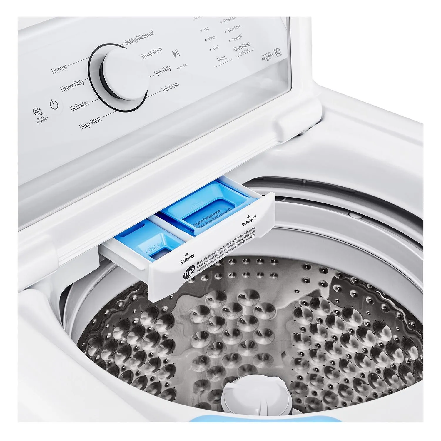 LG White Top Load Washer with Agitator and SlamProof Glass Lid (4.8 Cu. Ft) -WT6105CW