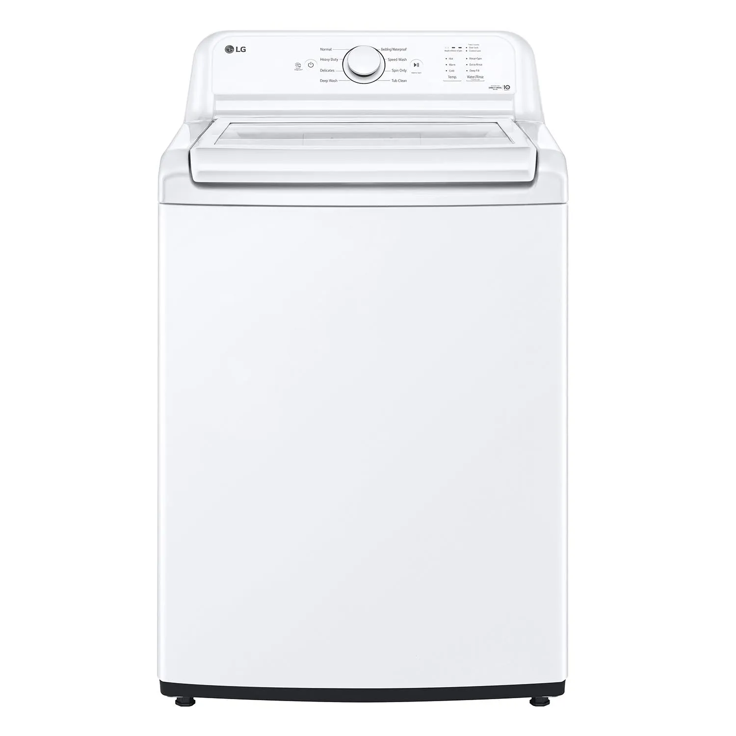 LG White Top Load Washer with Agitator and SlamProof Glass Lid (4.8 Cu. Ft) -WT6105CW