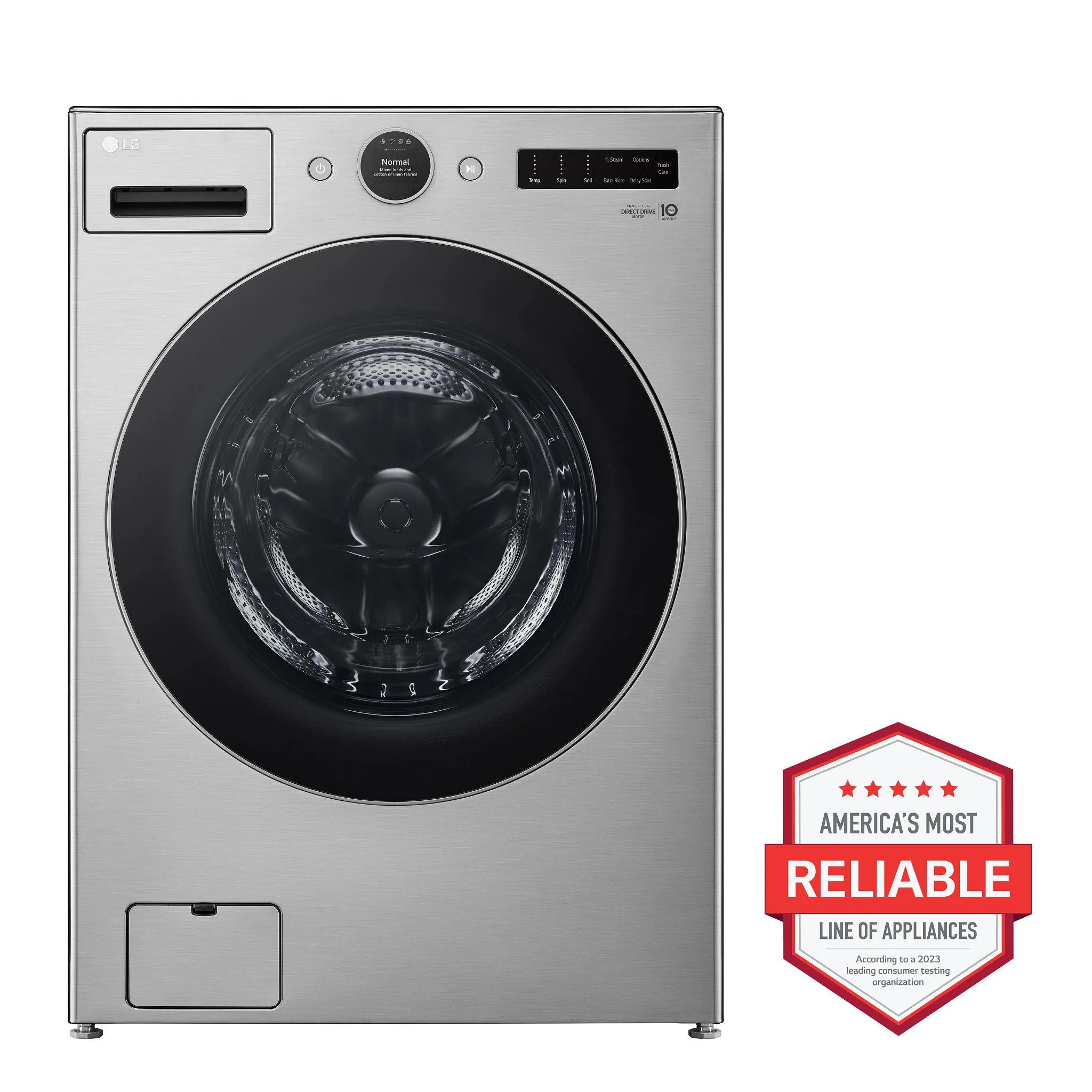 Lg WM5700HVA 4.5 Cu.Ft. Smart Front Load Washer With Turbowash 360(Degree), Built-In Intelligence And Ezdispense