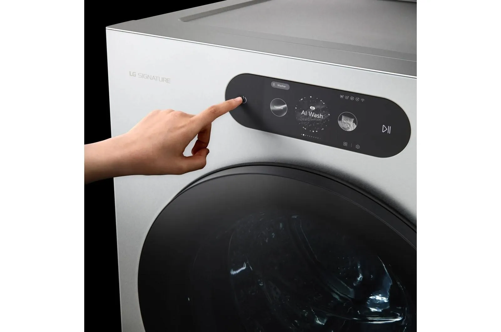 Lg WM9900HSA Lg Signature 5.8 Cu. Ft. Mega Capacity Smart Front Load Washer With Built-In Intelligence, Turbowash 360(Degree), Ezdispense And Touch Lcd Control