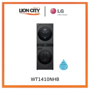 LG WT1410NHB 14/10kg AI DD Front Load WashTower in Black Steel
