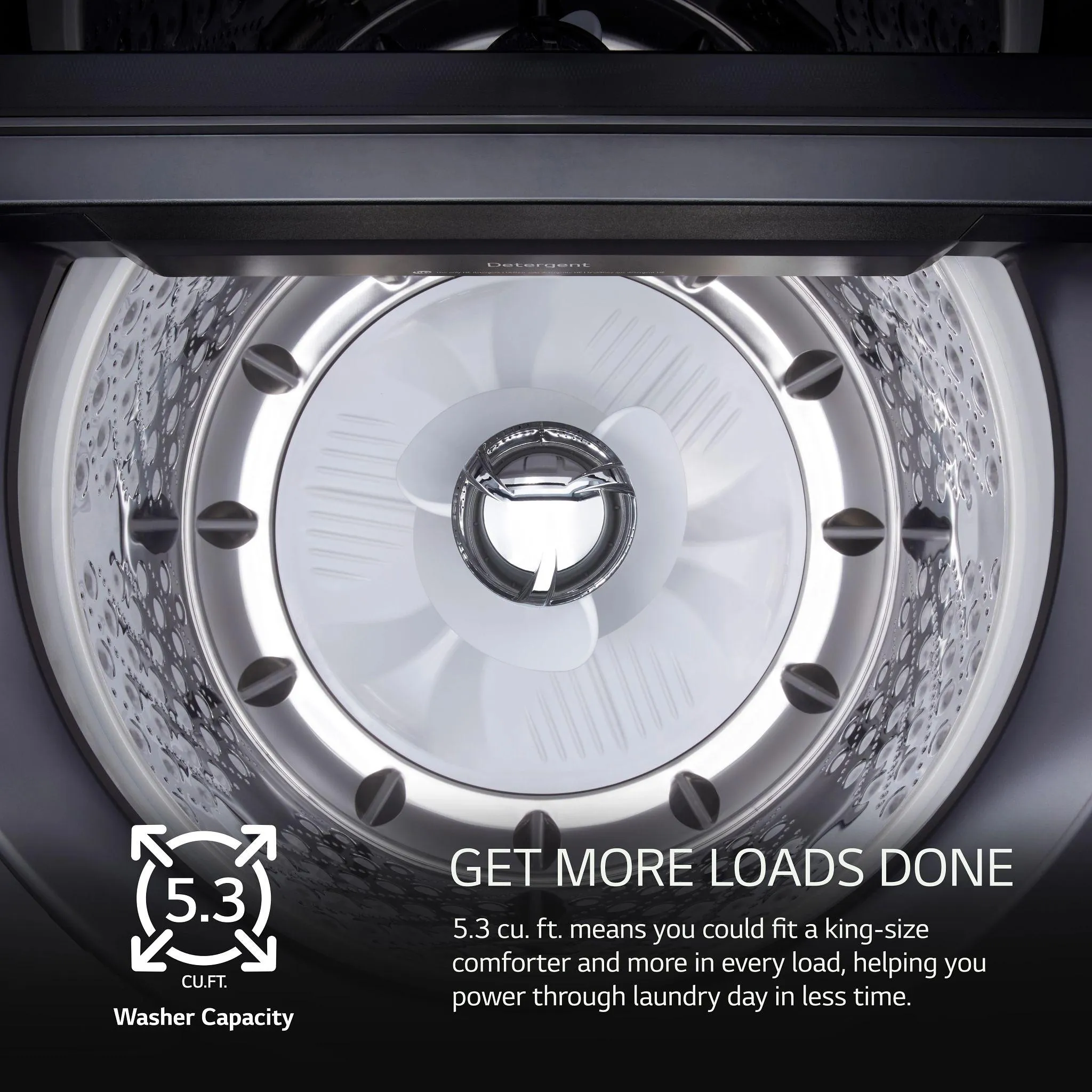 Lg WT8405CB 5.3 Cu. Ft. Mega Capacity Smart Top Load Washer With 4-Way Agitator, Easyunload&#8482; & Ai Sensing