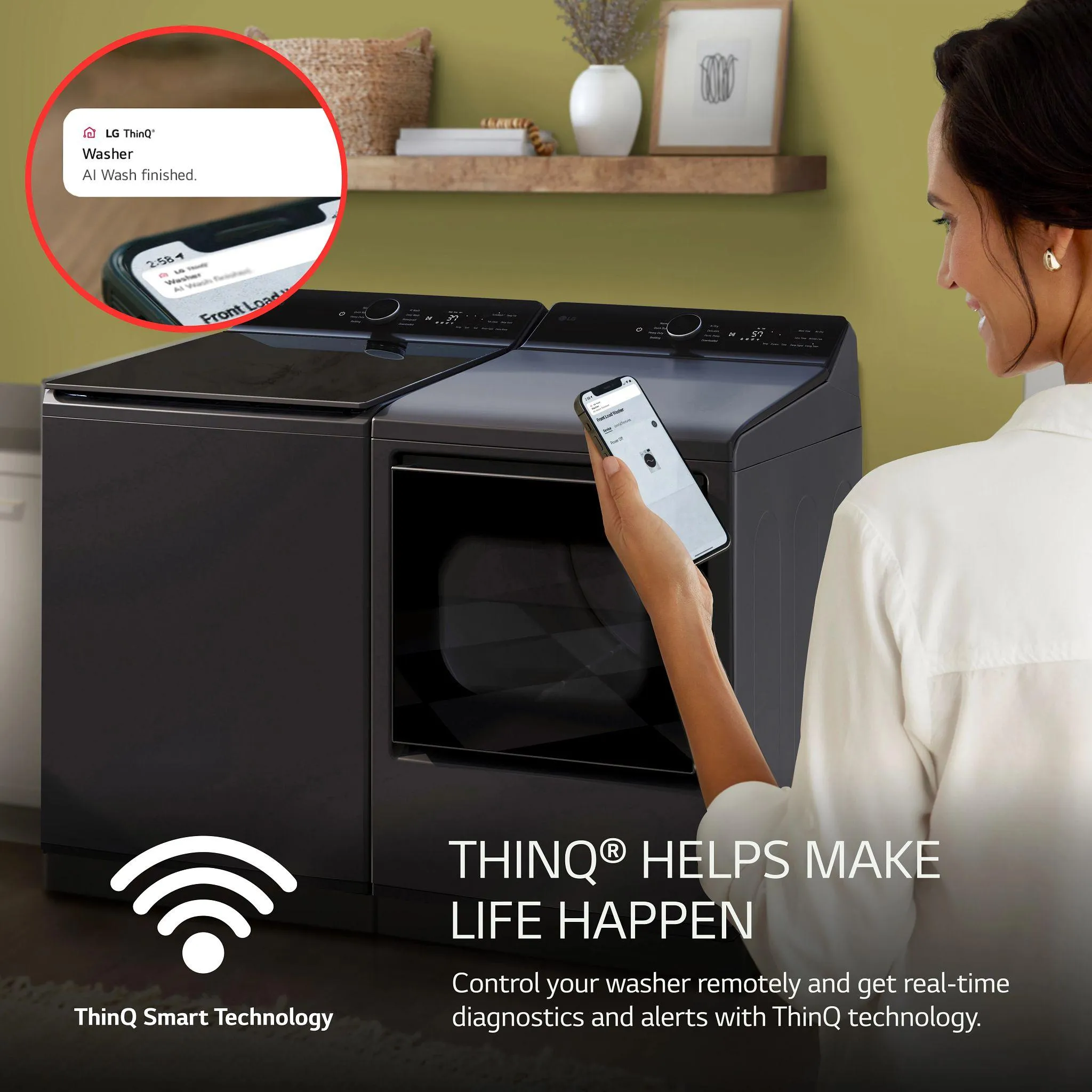 Lg WT8405CB 5.3 Cu. Ft. Mega Capacity Smart Top Load Washer With 4-Way Agitator, Easyunload&#8482; & Ai Sensing