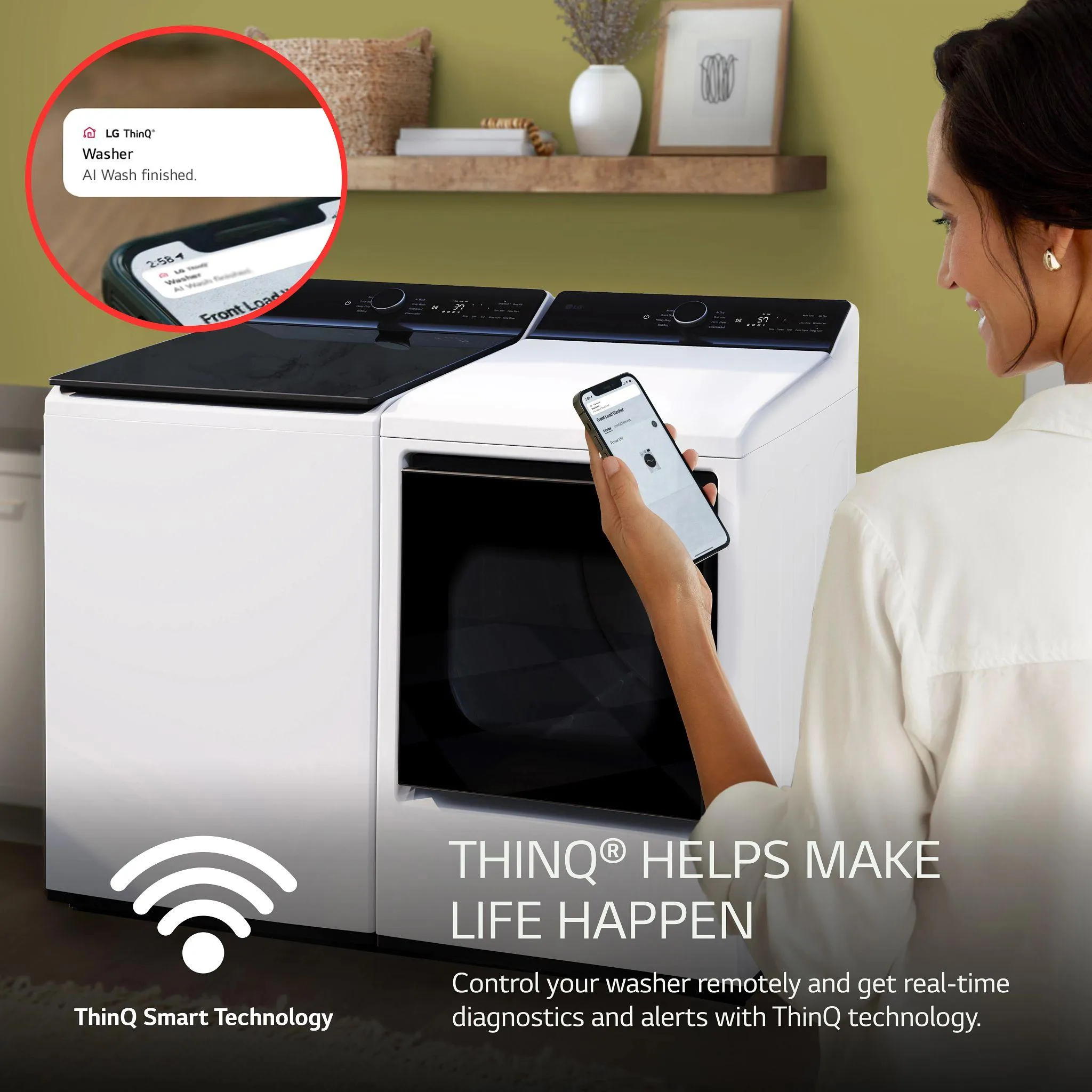 Lg WT8405CW 5.3 Cu. Ft. Mega Capacity Smart Top Load Washer With 4-Way Agitator, Easyunload&#8482; & Ai Sensing