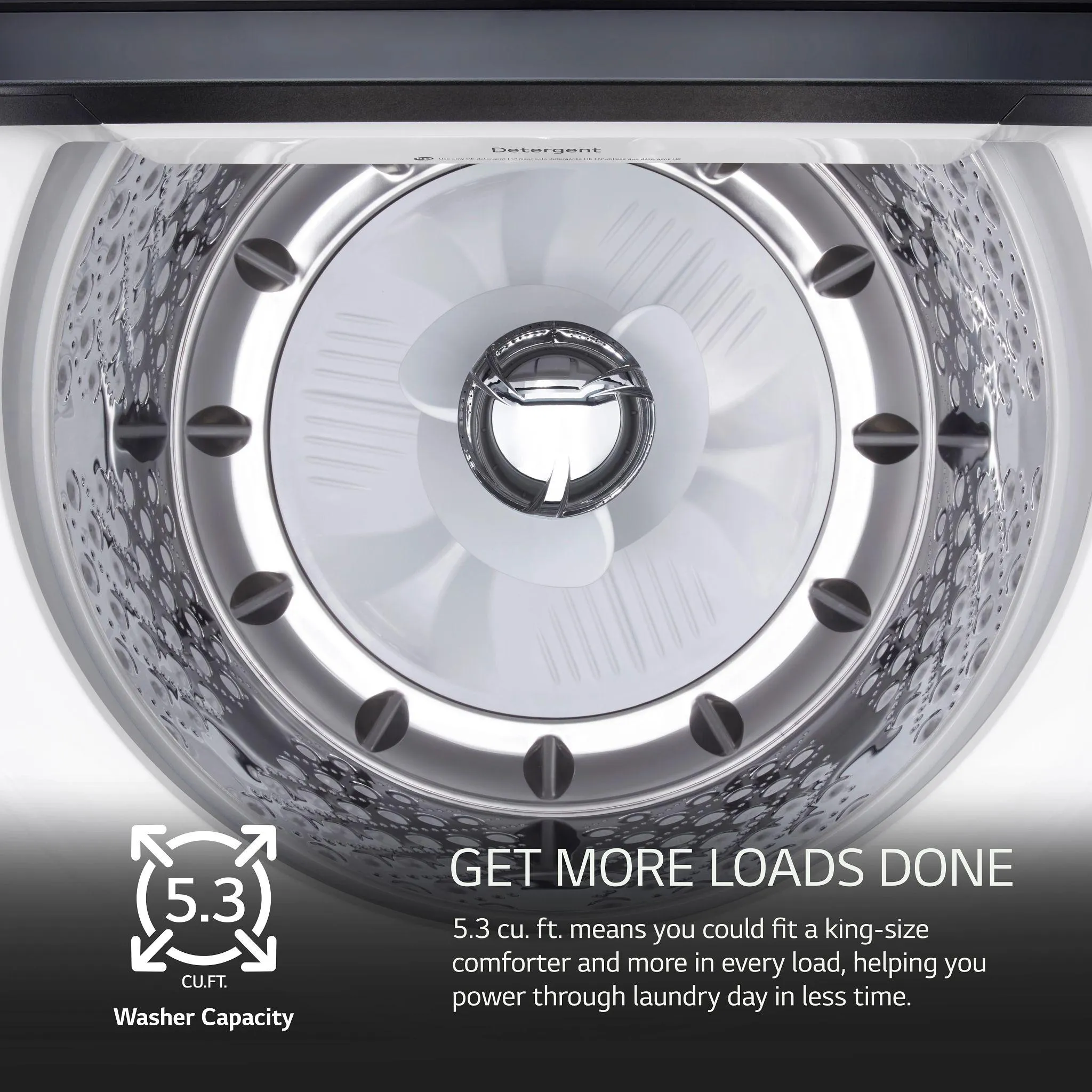 Lg WT8405CW 5.3 Cu. Ft. Mega Capacity Smart Top Load Washer With 4-Way Agitator, Easyunload&#8482; & Ai Sensing
