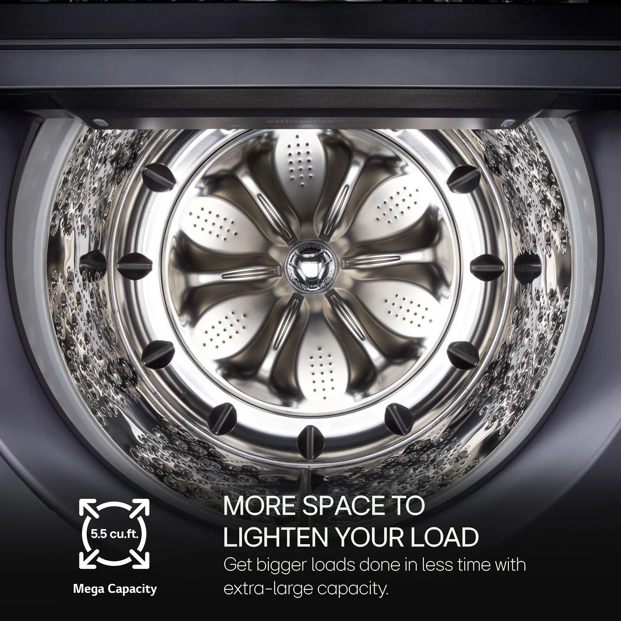 Lg WT8600CB 5.5 Cu.Ft. Mega Capacity Smart Top Load Washer With Easyunload&#8482;, Ai Sensing, Ezdispense, Water Faucet & Lcd Digital Dial Control