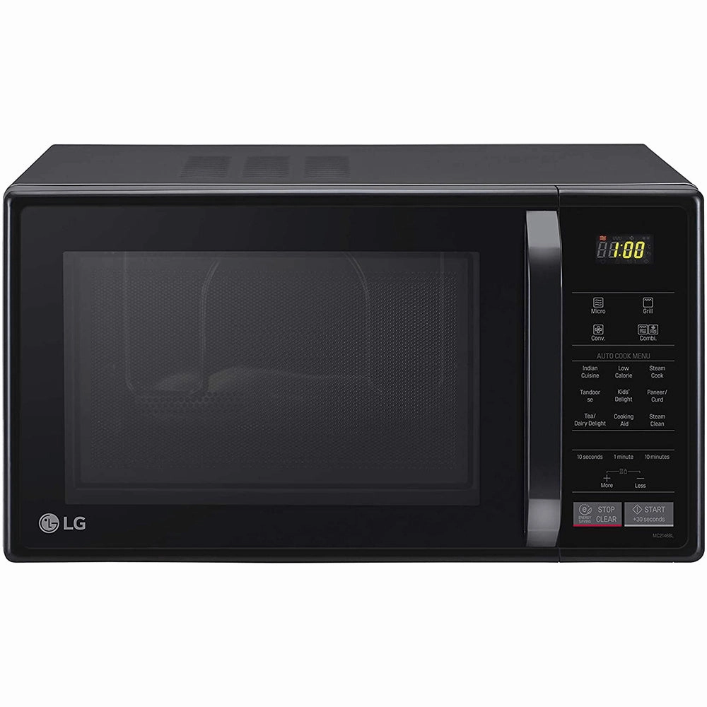 LG 21 L Convection Microwave Oven (MC2146BG, Glossy Black, With Starter Kit)