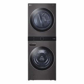 LG Black Stainless Steel Wash Tower 5.2 Cu. Ft. Front Load Washer and 7.4 Cu. Ft. Gas Dryer - WKGX201HBA