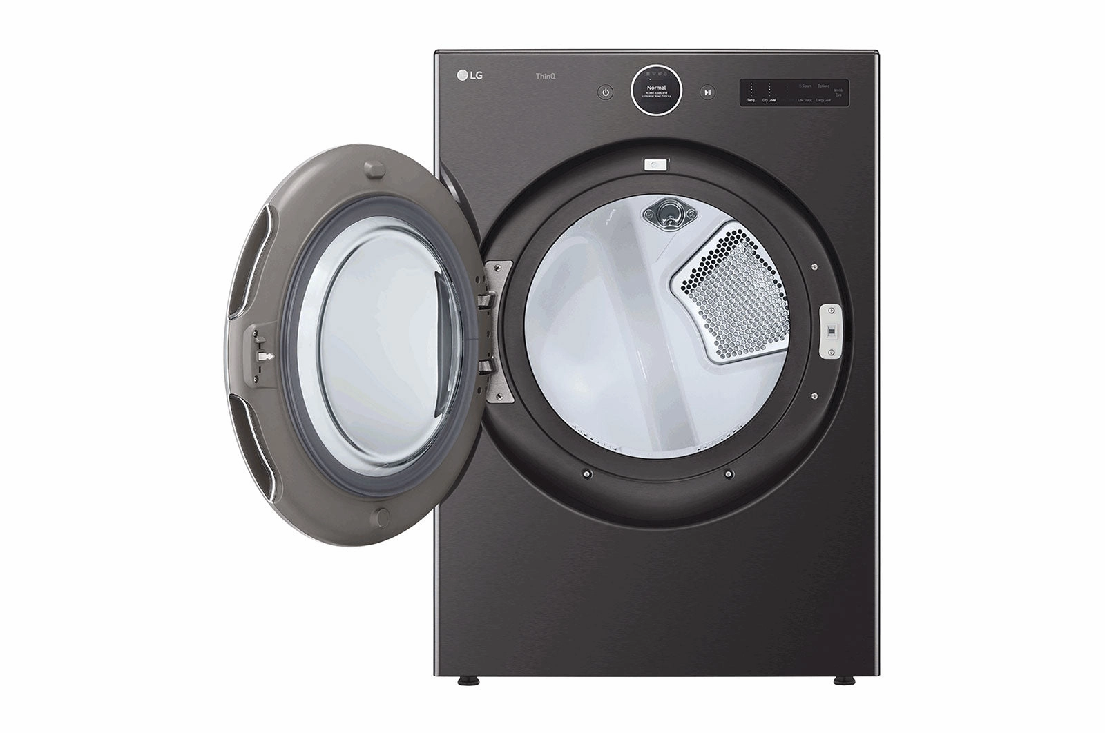 LG Black Steel 7.4 cu. ft. Ultra Large Capacity Smart Front Load Dryer with Built-In Intelligence & TurboSteam - DLEX6700B