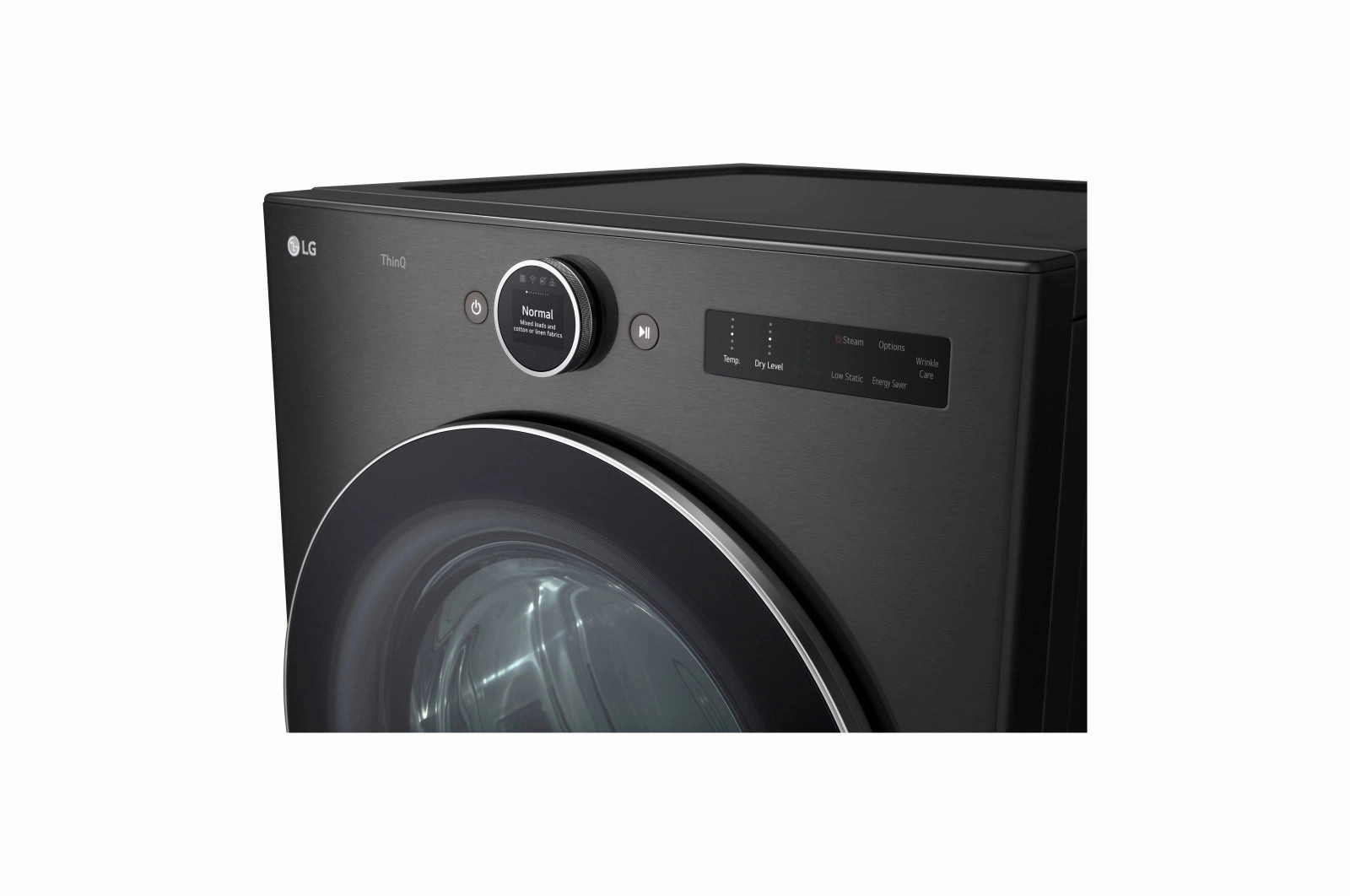 LG Black Steel 7.4 cu. ft. Ultra Large Capacity Smart Front Load Dryer with Built-In Intelligence & TurboSteam - DLEX6700B