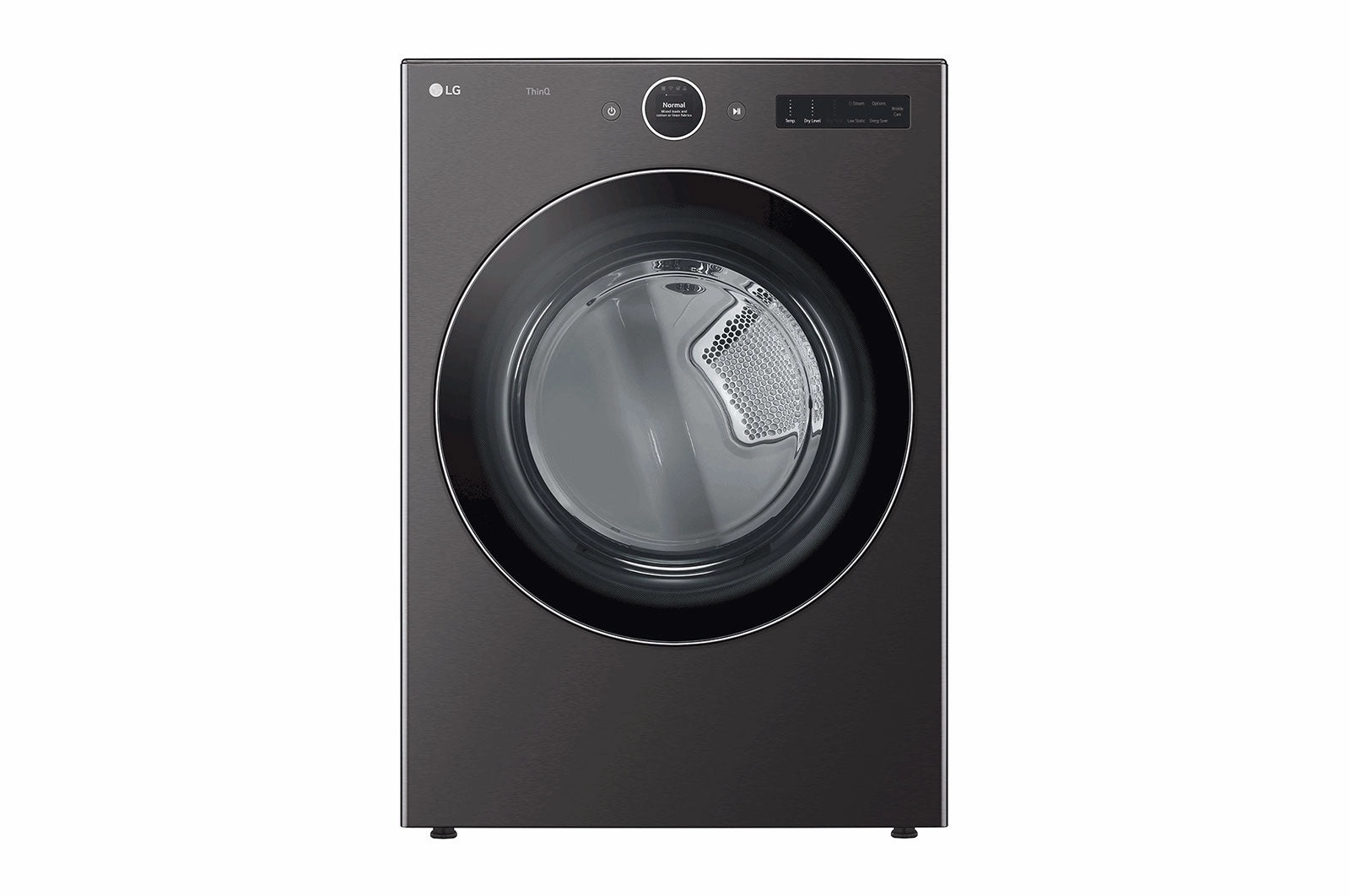 LG Black Steel 7.4 cu. ft. Ultra Large Capacity Smart Front Load Dryer with Built-In Intelligence & TurboSteam - DLEX6700B