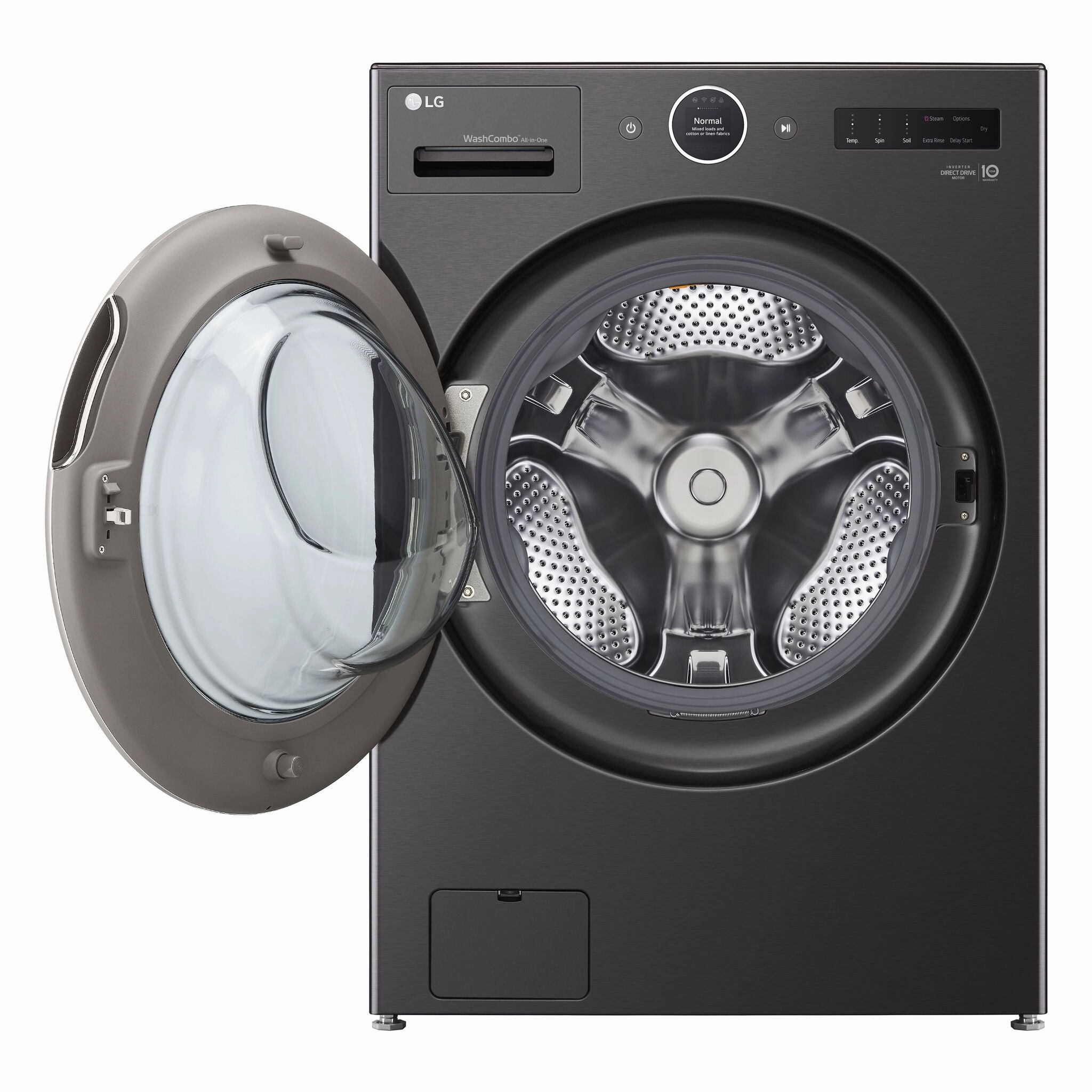 LG Black Steel All-in-One Ventless Washer/Dryer Combo with Inverter HeatPump Technology and Direct Drive Motor (5.8 cu. ft. - WM6998HBA