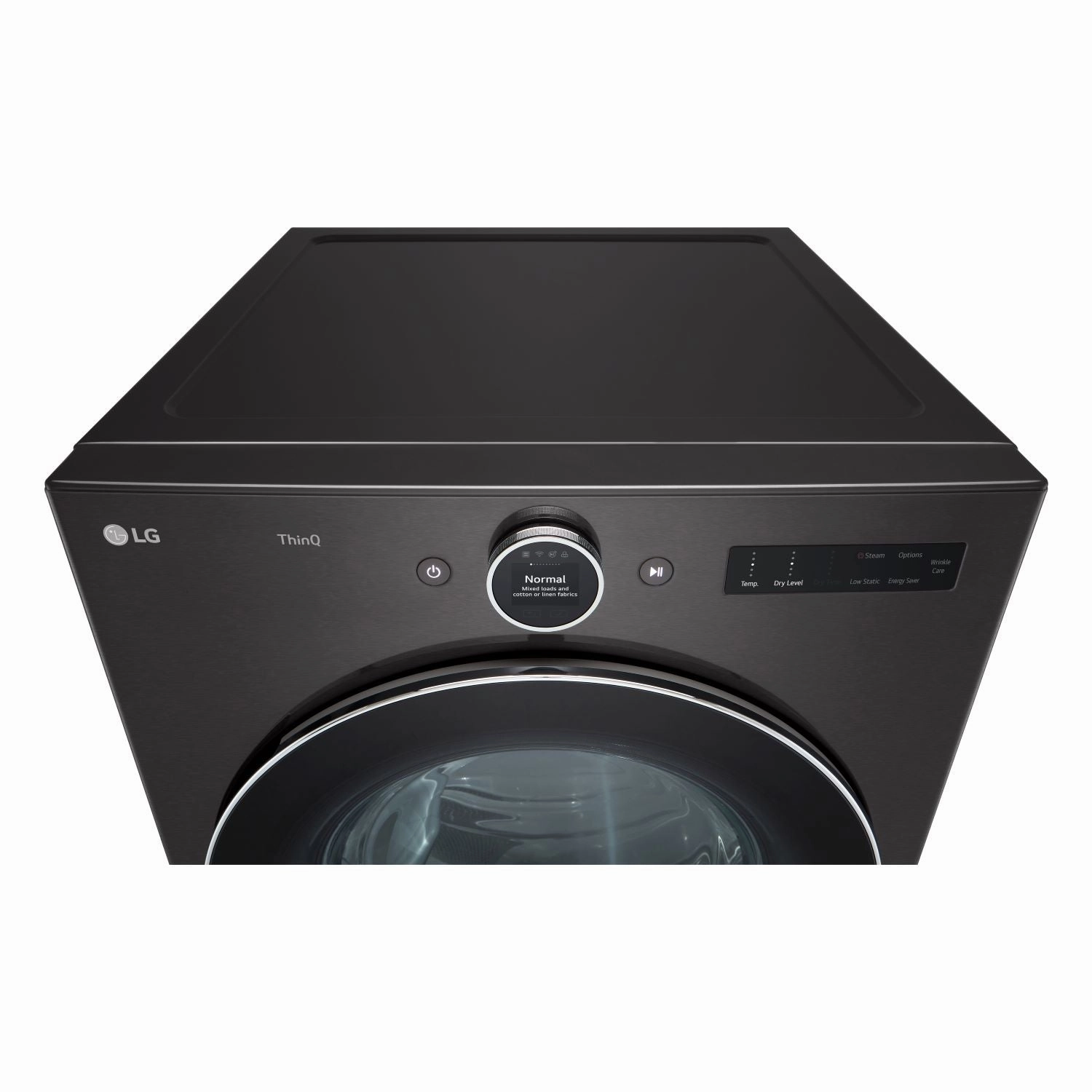 LG Black Steel Front Load Washer with AI DD 2.0 and LCD Knob (5.8 cu. ft) & Ultra Large Capacity Smart Front Load Dryer with Built-In Intelligence & TurboSteam (7.4 cu. ft) - WM6700HBA/DLEX6700B