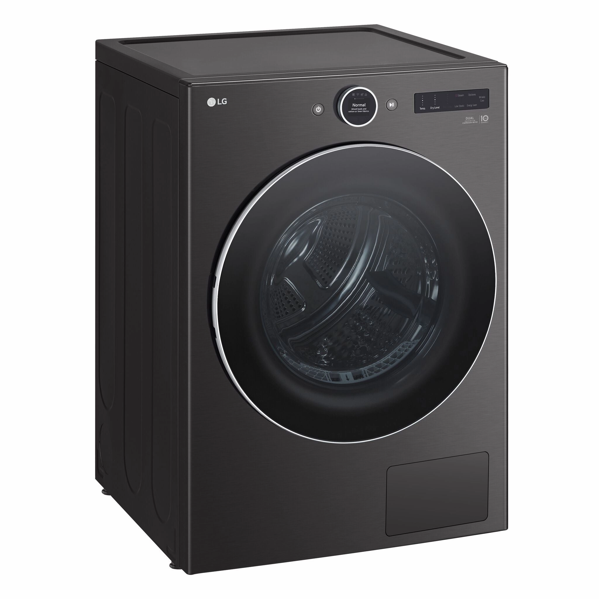 LG Black Steel Smart Front Load Dryer with Dual Inverter HeatPump Technology (7.8 Cu.ft) - DLHC6702B