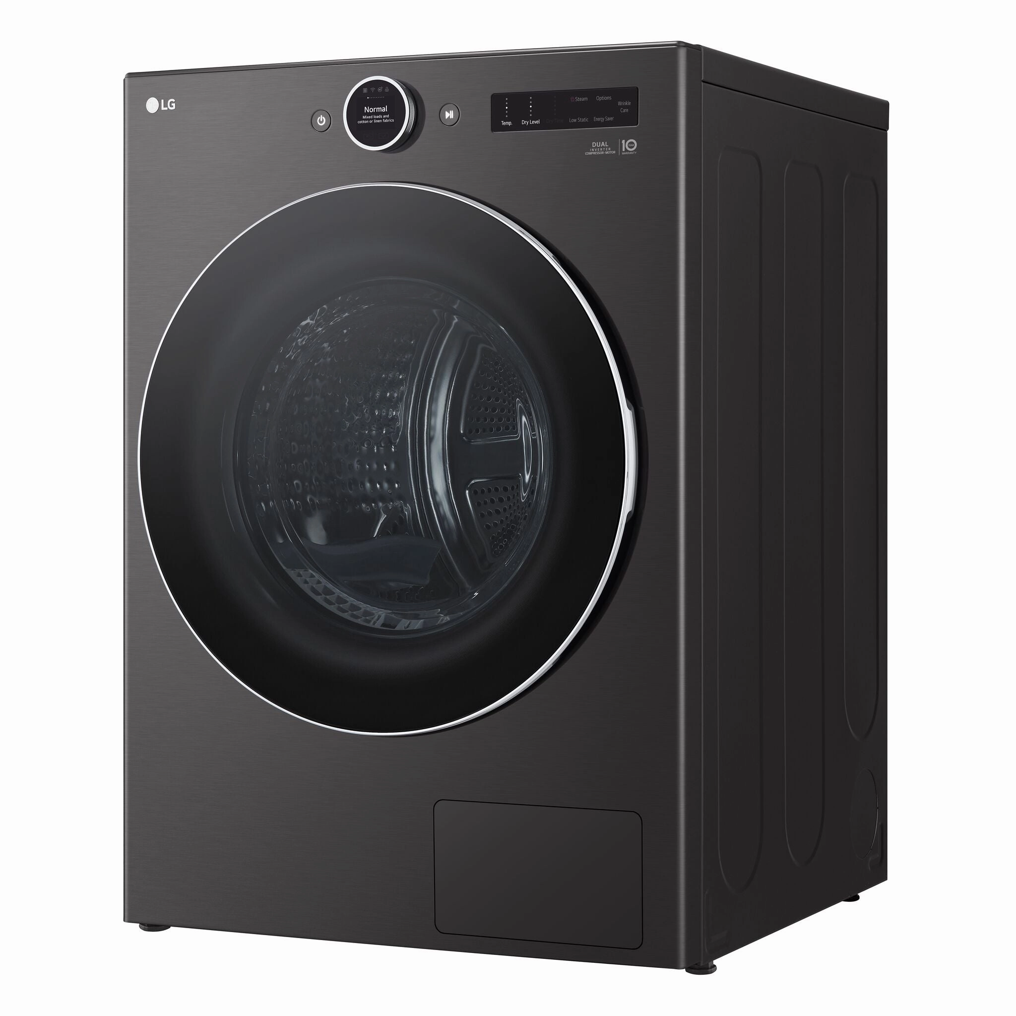LG Black Steel Smart Front Load Dryer with Dual Inverter HeatPump Technology (7.8 Cu.ft) - DLHC6702B