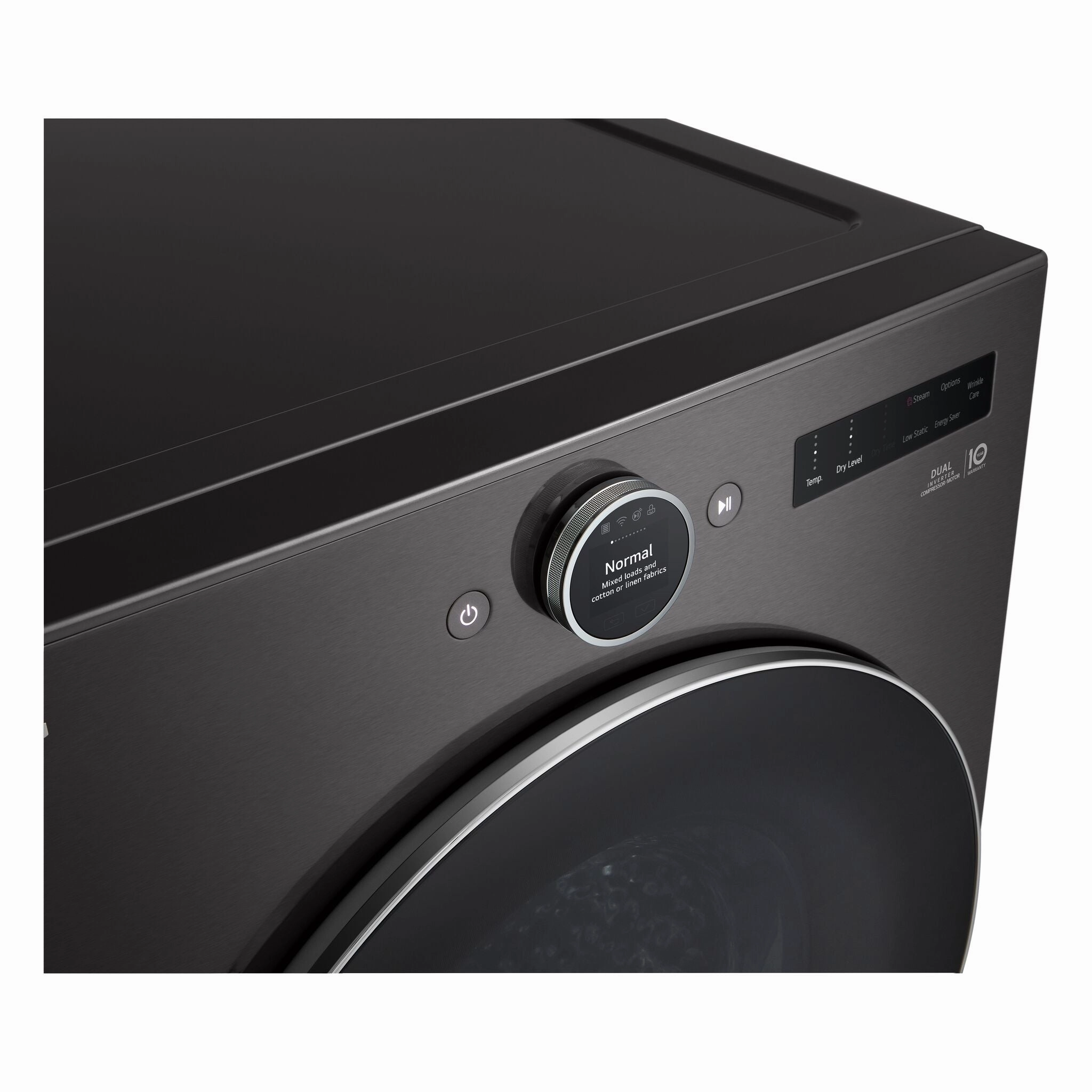 LG Black Steel Smart Front Load Dryer with Dual Inverter HeatPump Technology (7.8 Cu.ft) - DLHC6702B