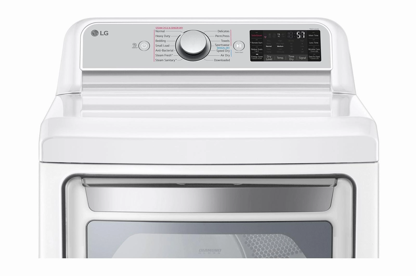 Lg DLEX7900WE 7.3 Cu. Ft. Ultra Large Capacity Smart Wi-Fi Enabled Rear Control Electric Dryer With Turbosteam&#8482;