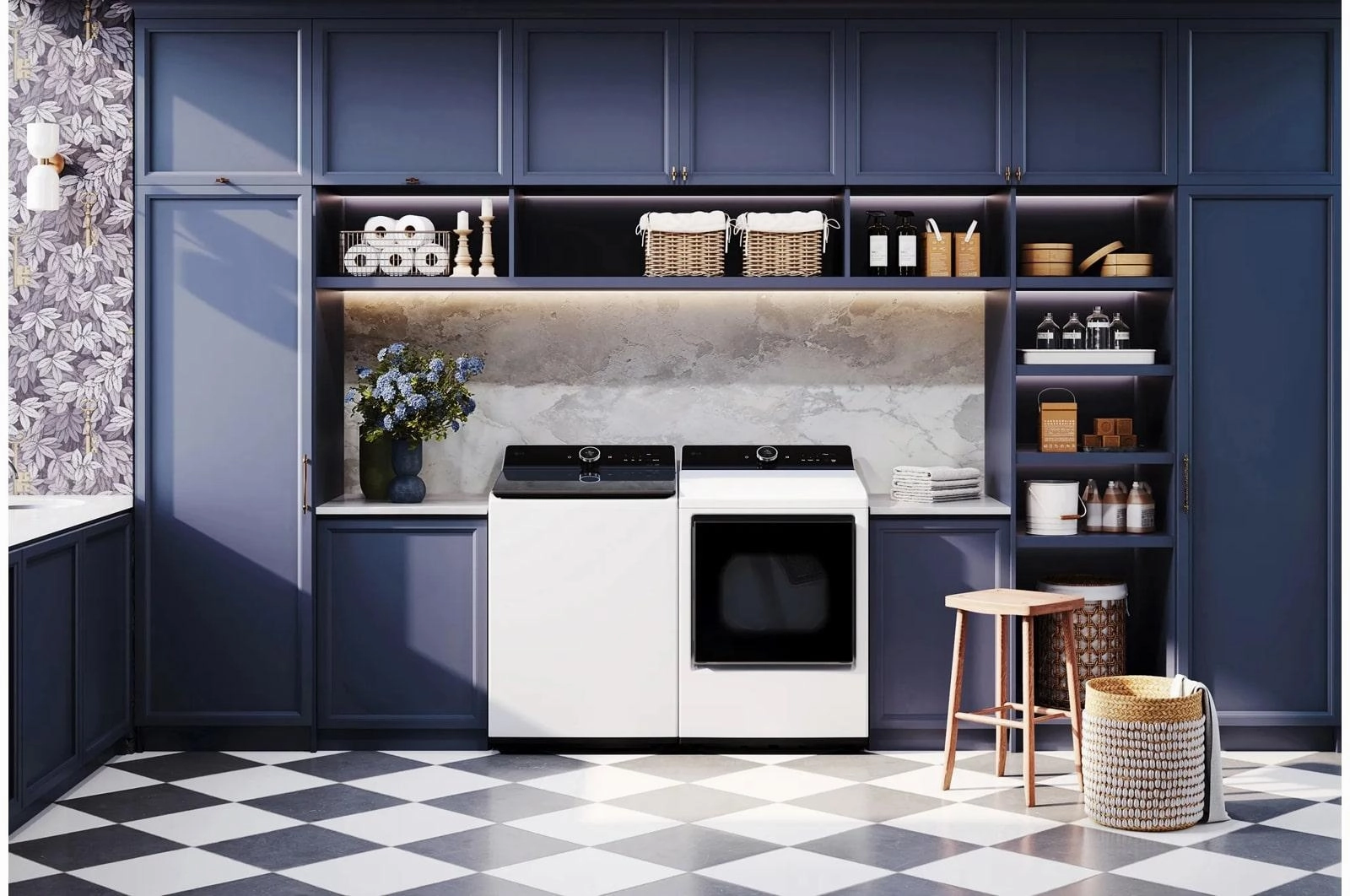 Lg DLEX8600WE 7.3 Cu.Ft. Ultra Large High Efficiency Electric Turbosteam&#8482; Lg Easyload&#8482; Door, Wi-Fi Connectivity, White