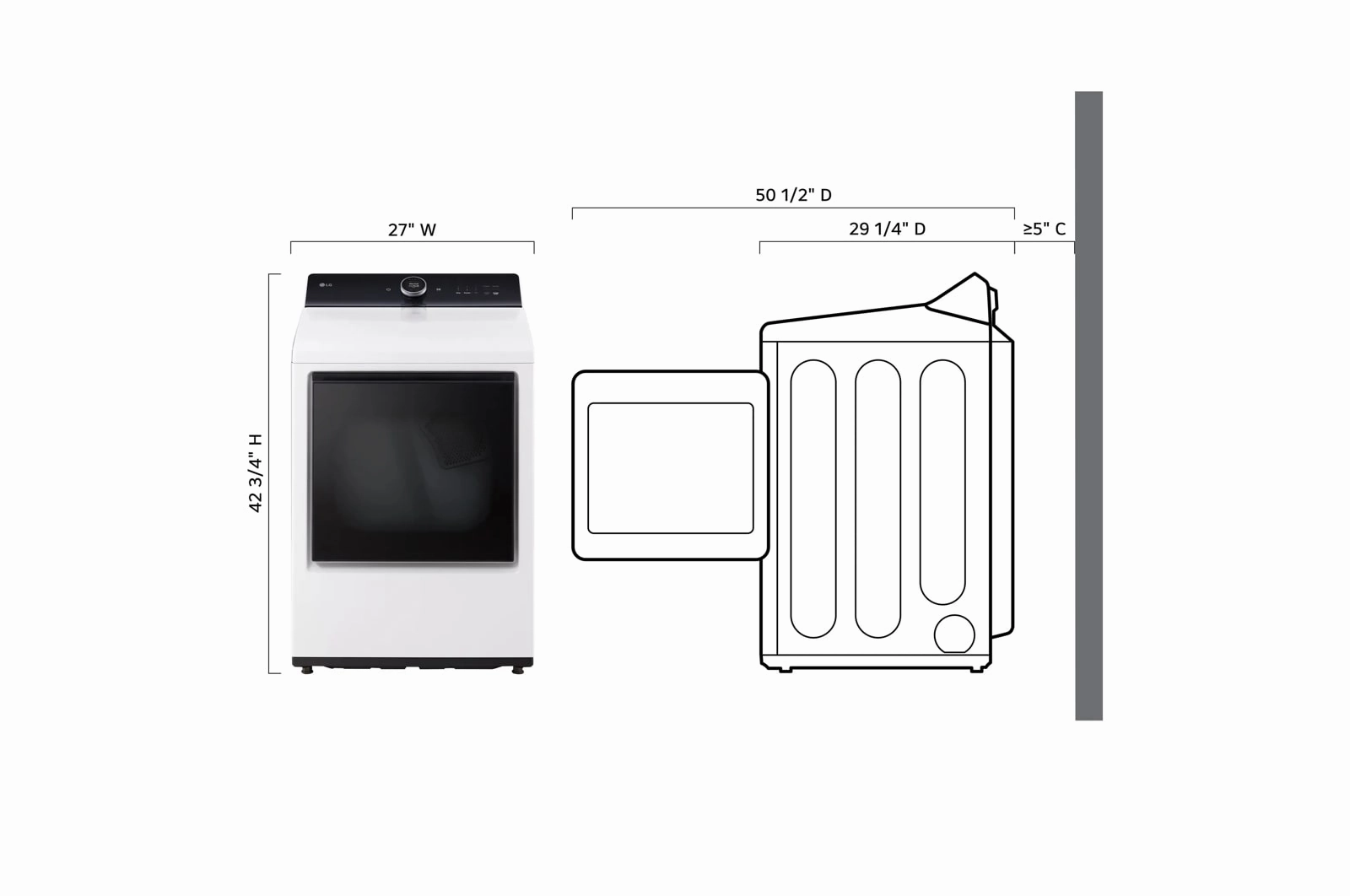 Lg DLEX8600WE 7.3 Cu.Ft. Ultra Large High Efficiency Electric Turbosteam&#8482; Lg Easyload&#8482; Door, Wi-Fi Connectivity, White