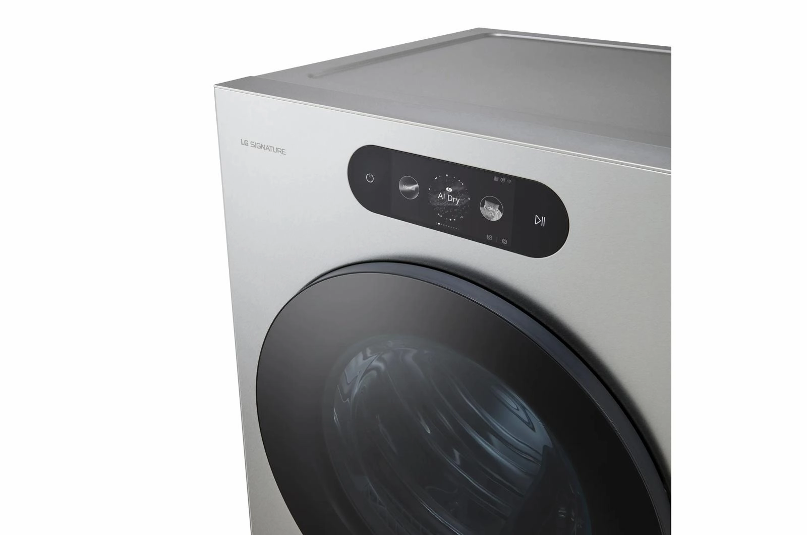 Lg DLEX9900S Lg Signature 9.0 Cu. Ft. Mega Capacity Smart Front Load Electric Dryer With Built-In Intelligence, Turbosteam And Touch Lcd Control