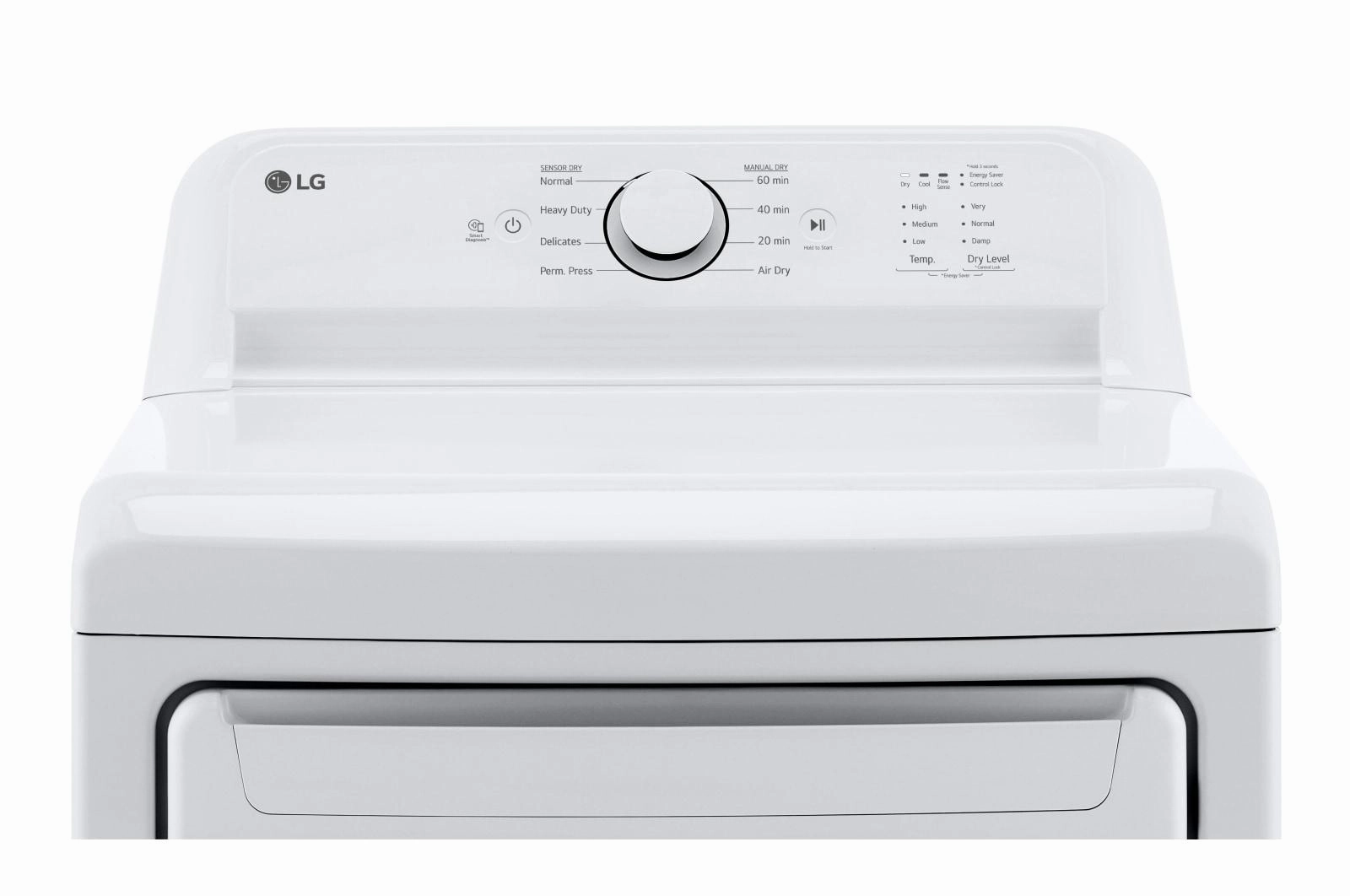 Lg DLG6101W 7.3 Cu. Ft. Rear Control Gas Energy Star Dryer With Sensor Dry