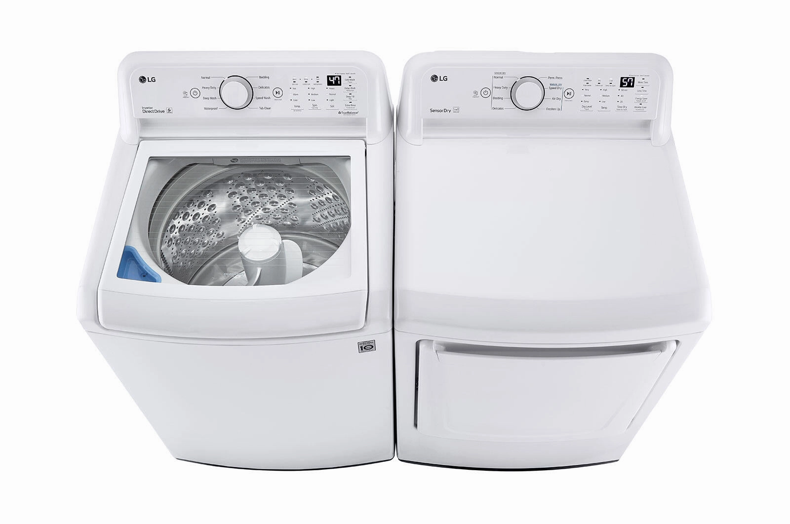 Lg DLG7001W 7.3 Cu. Ft. Ultra Large Capacity Top Load Gas Dryer With Sensor Dry Technology
