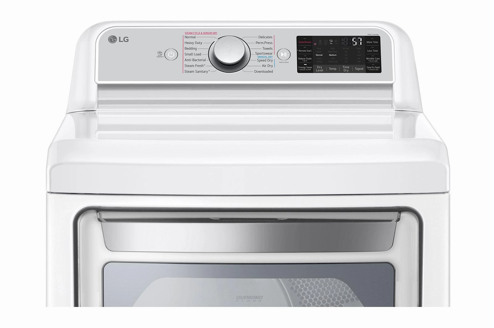 Lg DLGX7901WE 7.3 Cu. Ft. Ultra Large Capacity Smart Wi-Fi Enabled Rear Control Gas Dryer With Turbosteam&#8482;