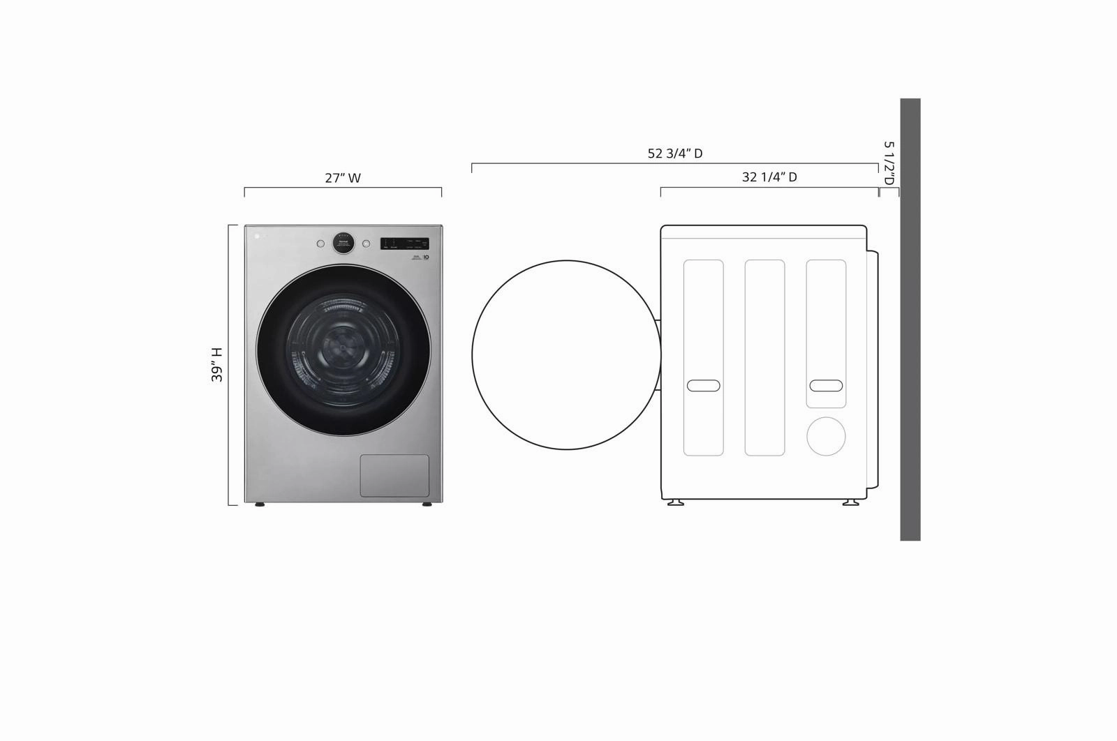 Lg DLHC5502V 7.8 Cu. Ft. Mega Capacity Smart Front Load Dryer With Dual Inverter Heatpump&#8482; Technology And Inverter Direct Drive Motor System