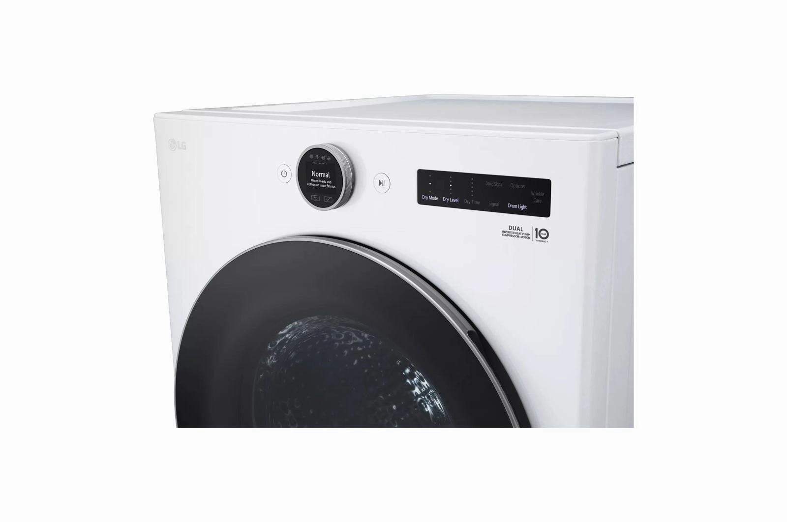 Lg DLHC5502W 7.8 Cu. Ft. Mega Capacity Smart Front Load Dryer With Dual Inverter Heatpump&#8482; Technology And Inverter Direct Drive Motor System