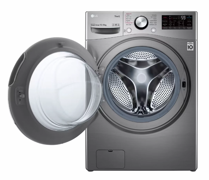 LG F2515RTGV 15/8kg Front Load Washer Dryer with AI Direct Drive and TurboWash Technology