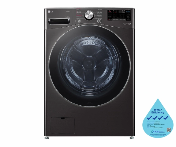 LG F2721HVRB 21/12kg, AI Direct Drive Front Load Washer Dryer in Black Steel *Pre-order